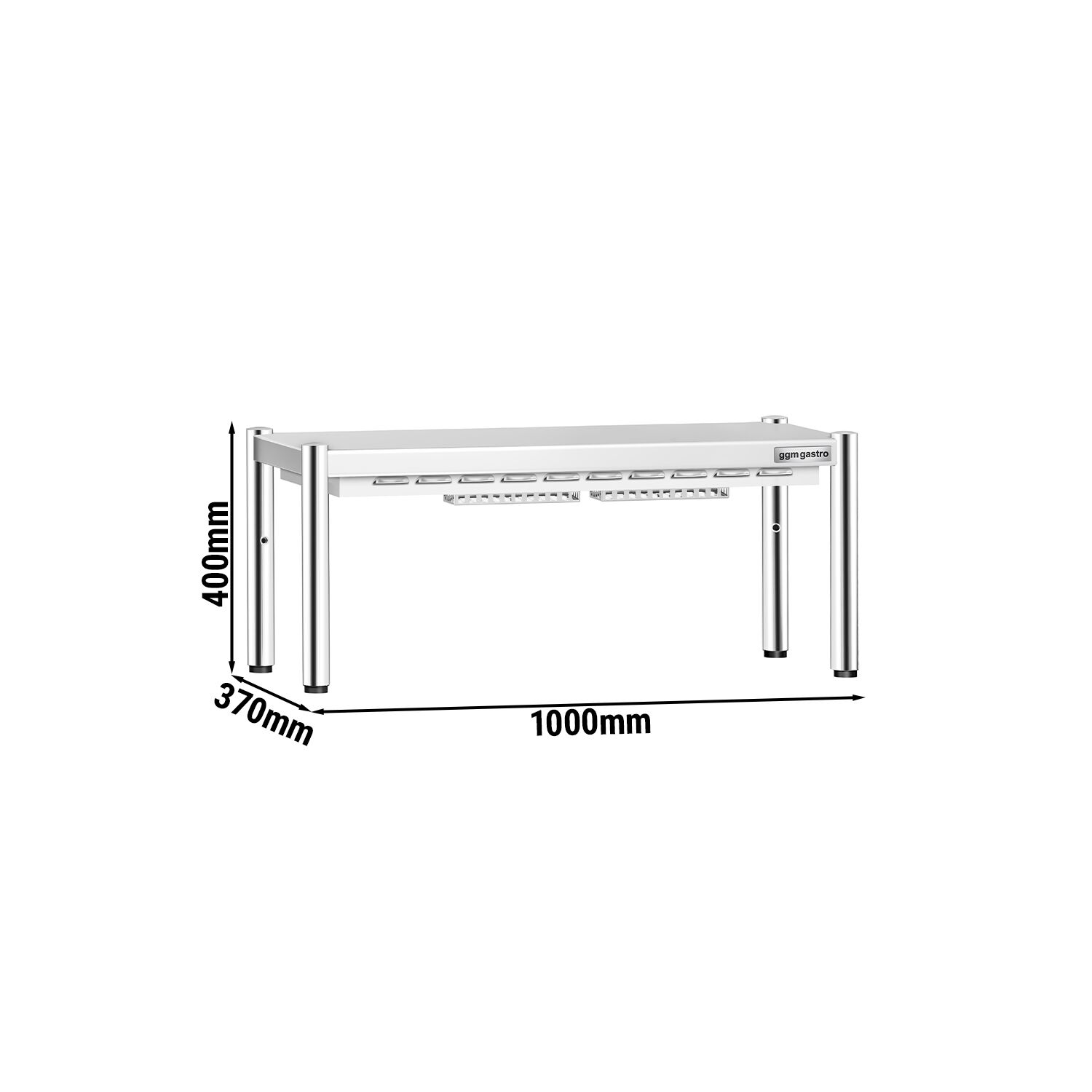 Pont chauffant infrarouge PREMIUM - à résistance(s) céramique(s) - 1000x370mm - 700W - 1 étage chauffant - réglable en hauteur