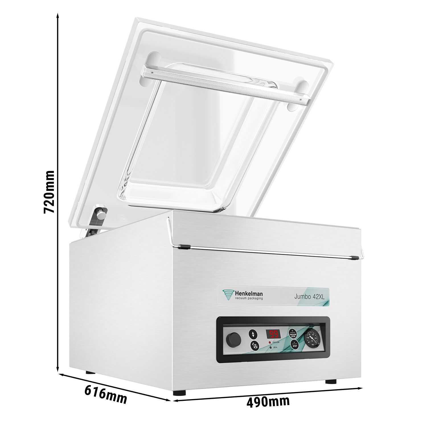 HENKELMAN | Jumbo 42XL – Machine sous vide à cloche – 16 m³/h – 600 watts – numérique