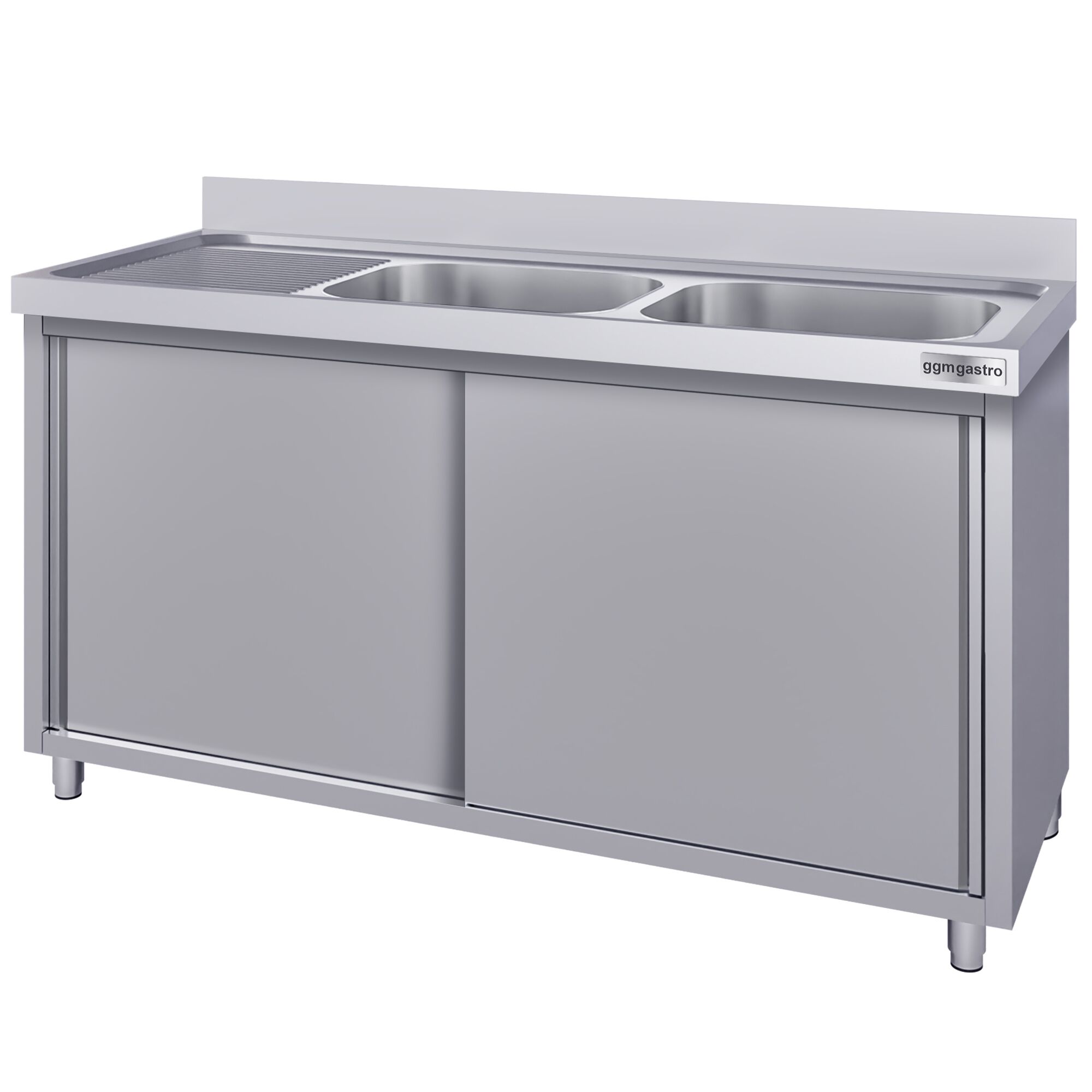 Meuble évier ECO - 1800 x 600 mm - avec 2 bacs à droite