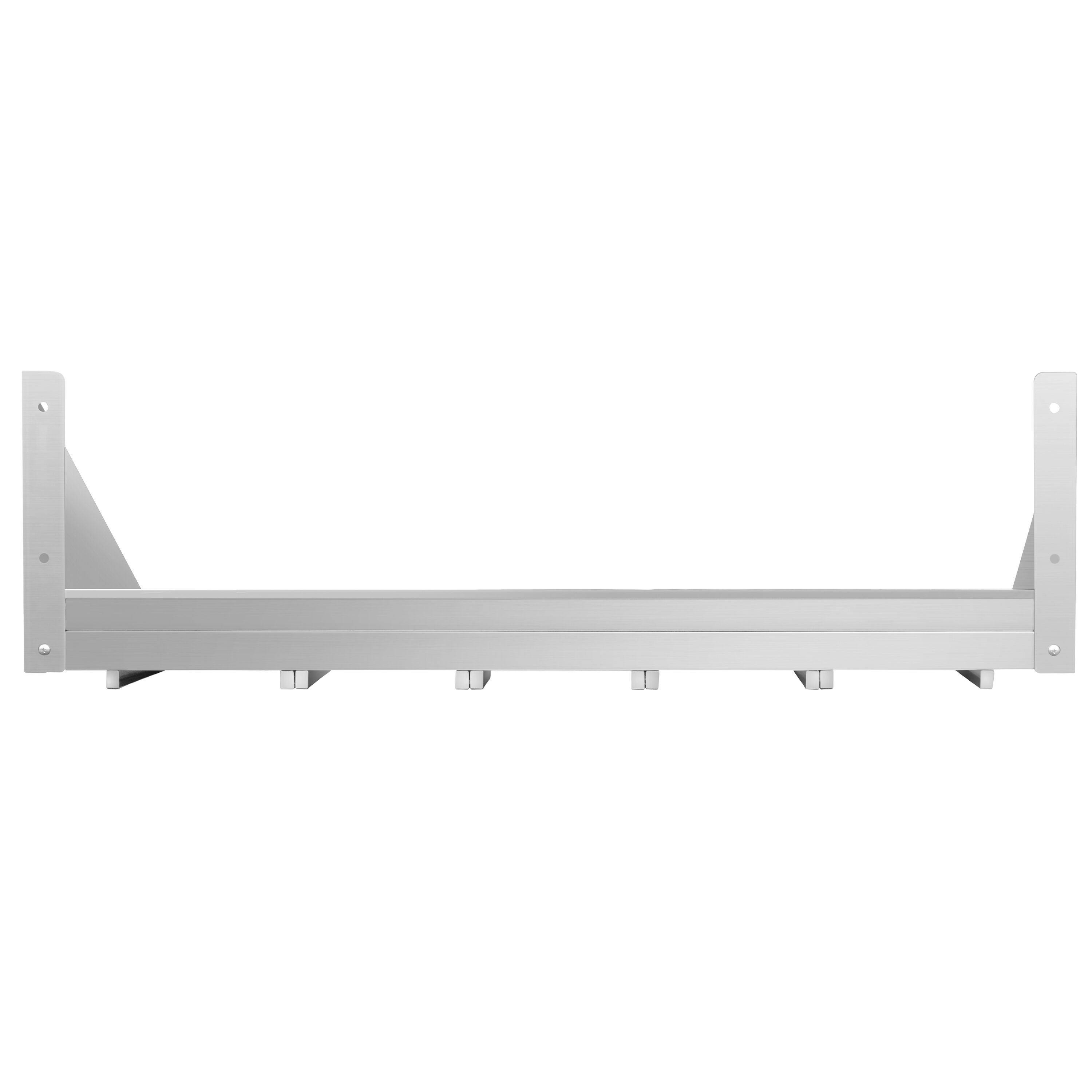 Étagère murale en inox pour Bacs GN 4x GN 1/6 - 800x300mm - 1 niveaux - incl. glissières pour bacs GN