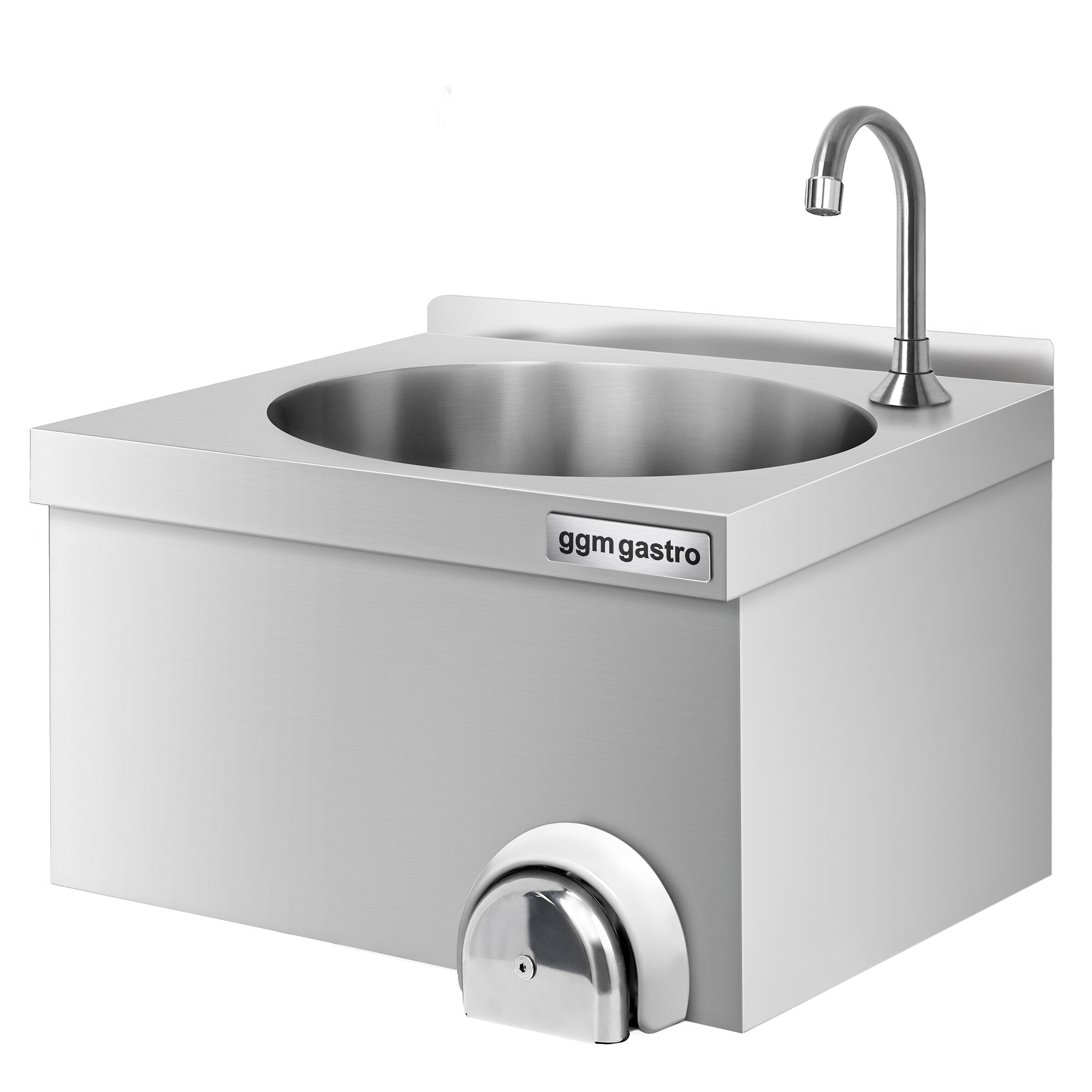Lave-mains - Acier inoxydable - avec commande fémorale (raccordements eau froide & eau chaude)