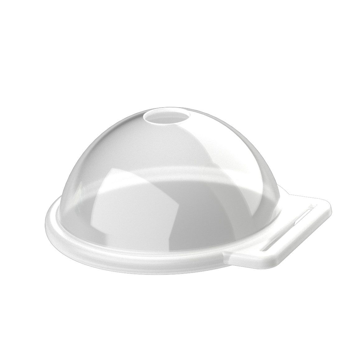 (24 pcs) Couvercle dôme réutilisable - avec bombage et ouverture pour paille - 300-500ml - Transparent - compatible avec gobelets 300-500ml