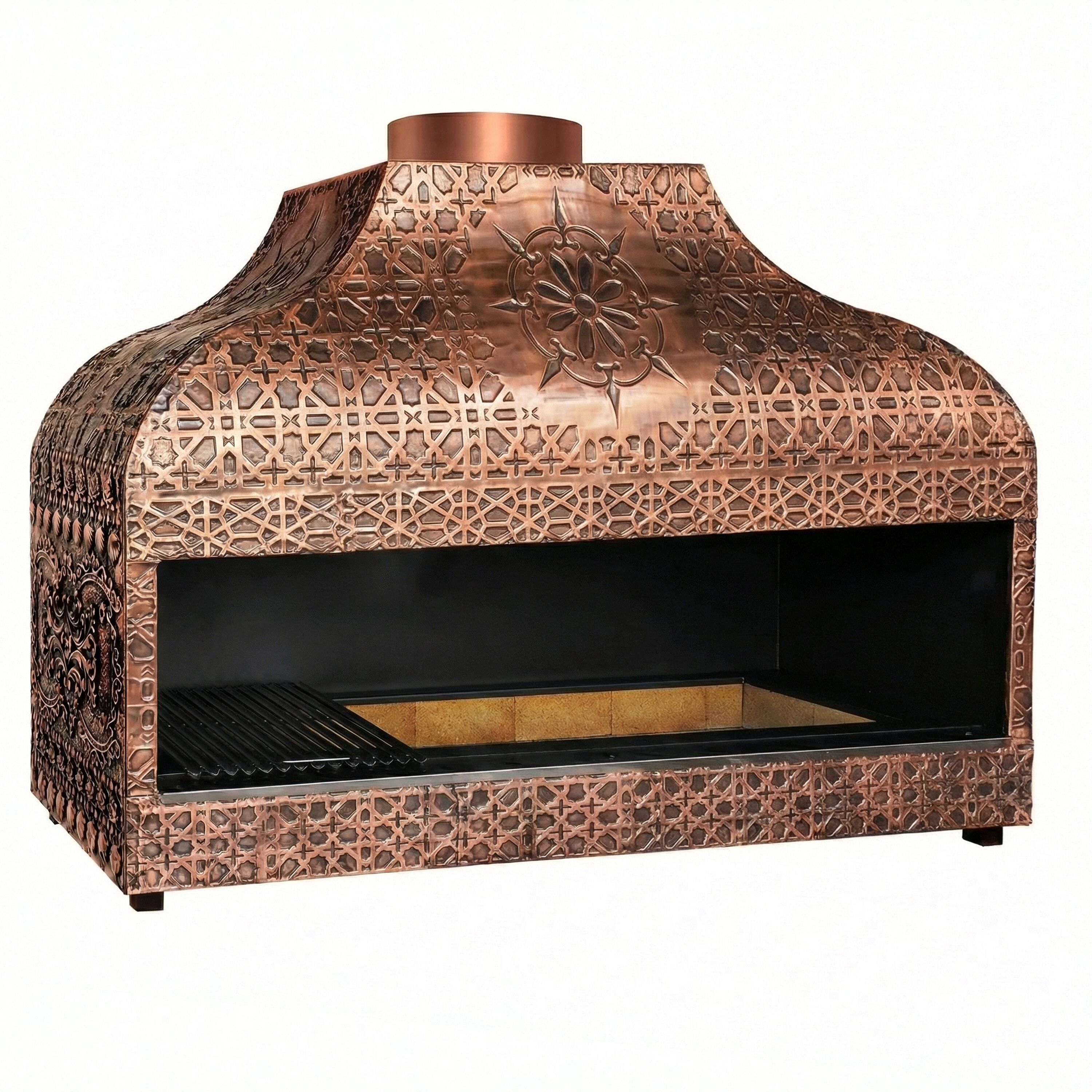 Enclosed Copper Charcoal Grill - 1500mm