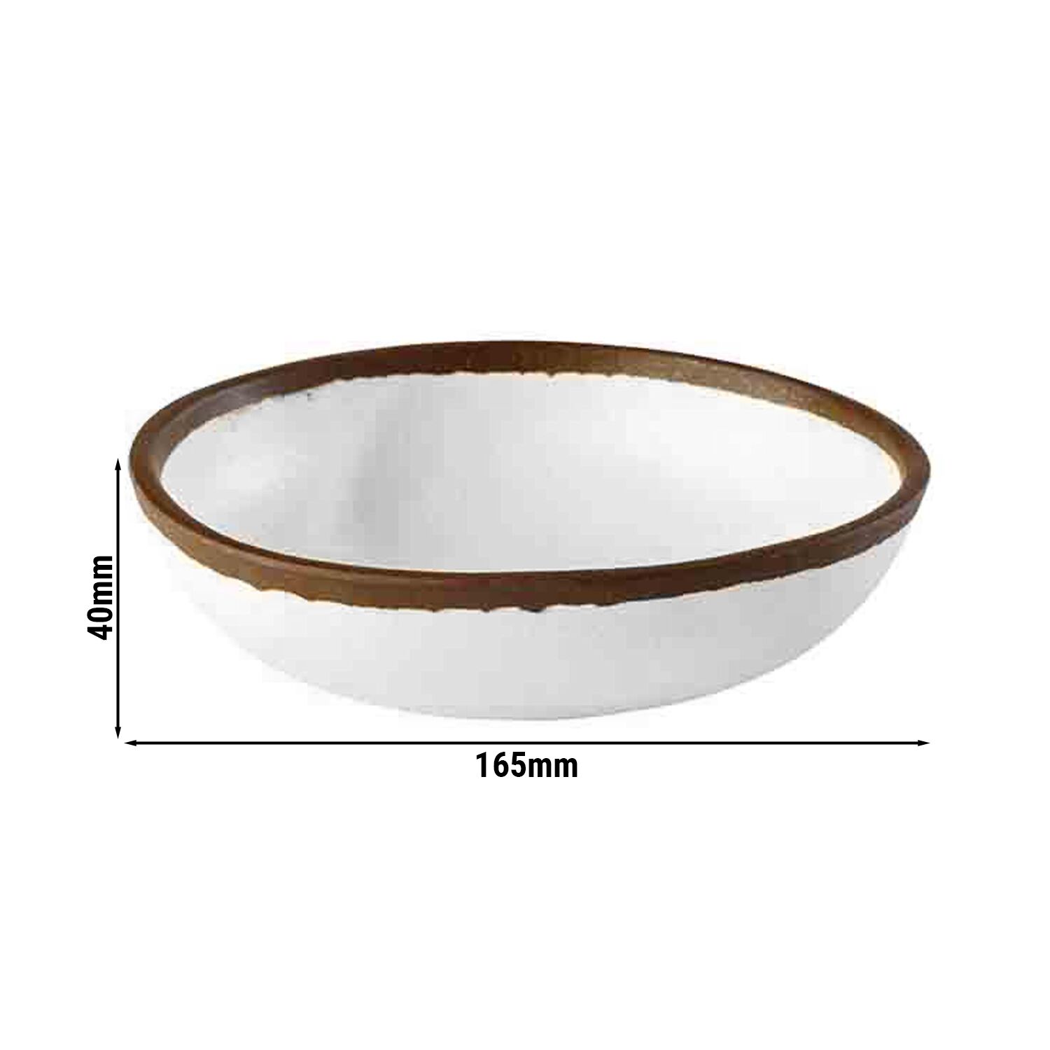 (6 pcs) Coupe - CROCKER - Mélamine - 0,5L - Ø 165mm - Profondeur : 40mm - Blanc/Brun