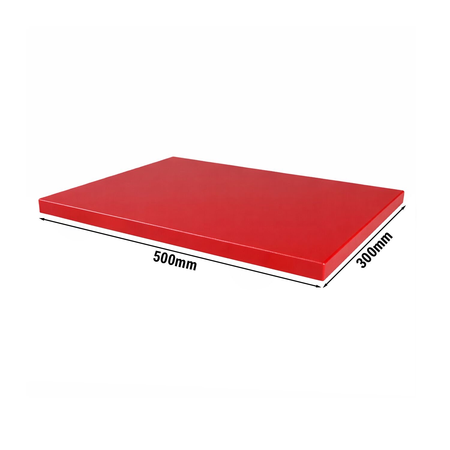 Planche à découper antidérapante avec butées – 300 × 500 mm – conforme HACCP – Rouge