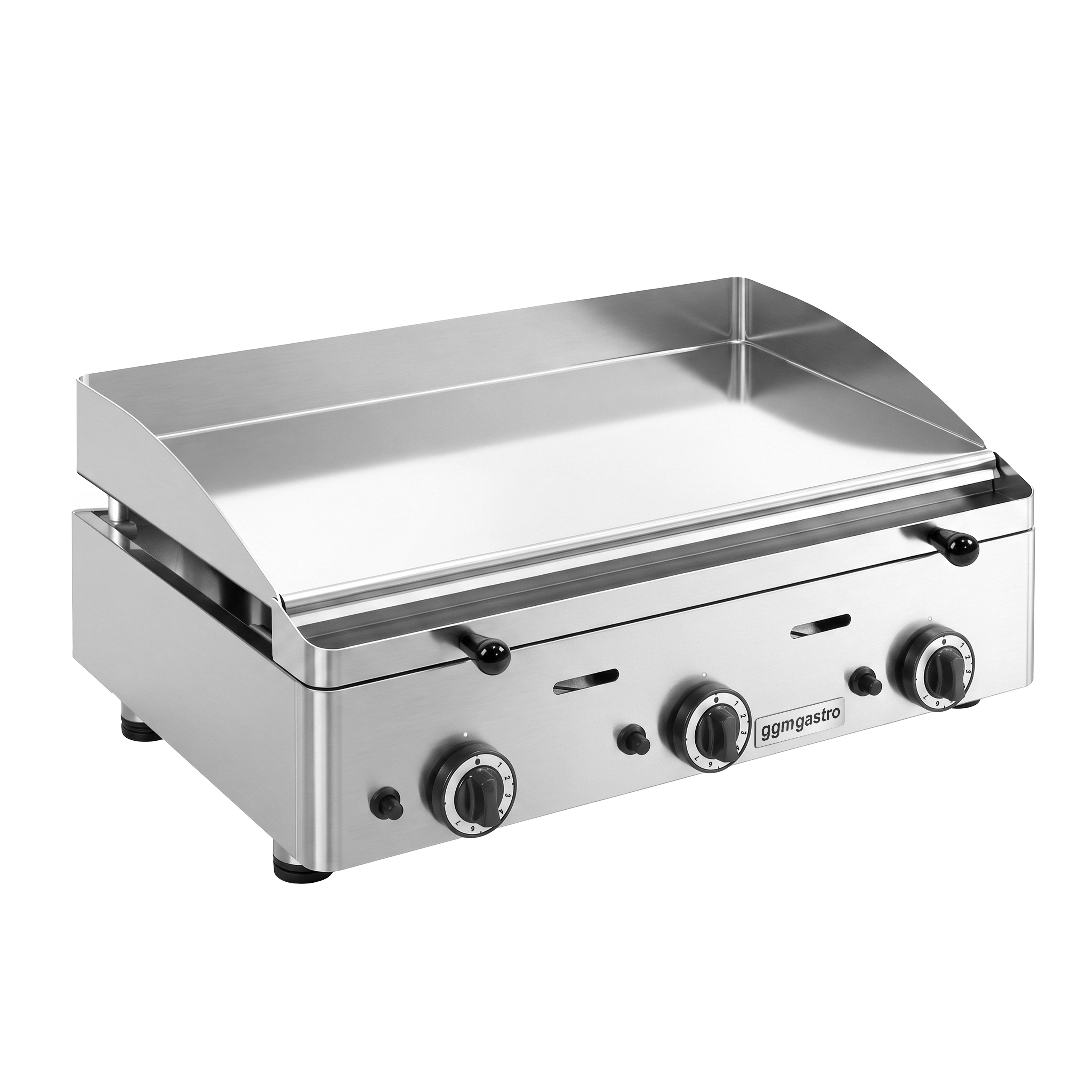 Gas Bratplatte - mit Hartchrom-Beschichtung - 9,3 kW - Glatt - Bratfläche: 555x400mm