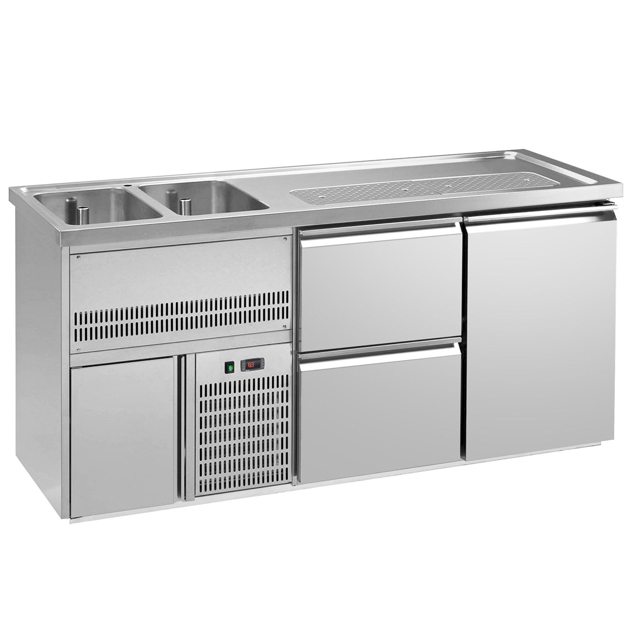 Comptoir à bière Premium PLUS – 1950 × 700 mm – 1 porte & 2 tiroirs