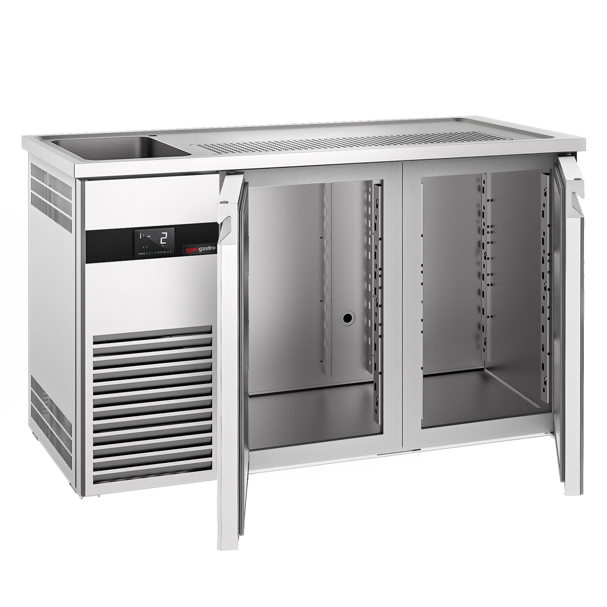 Comptoir de bar réfrigéré PREMIUM - 1550x700mm - 2 portes  
