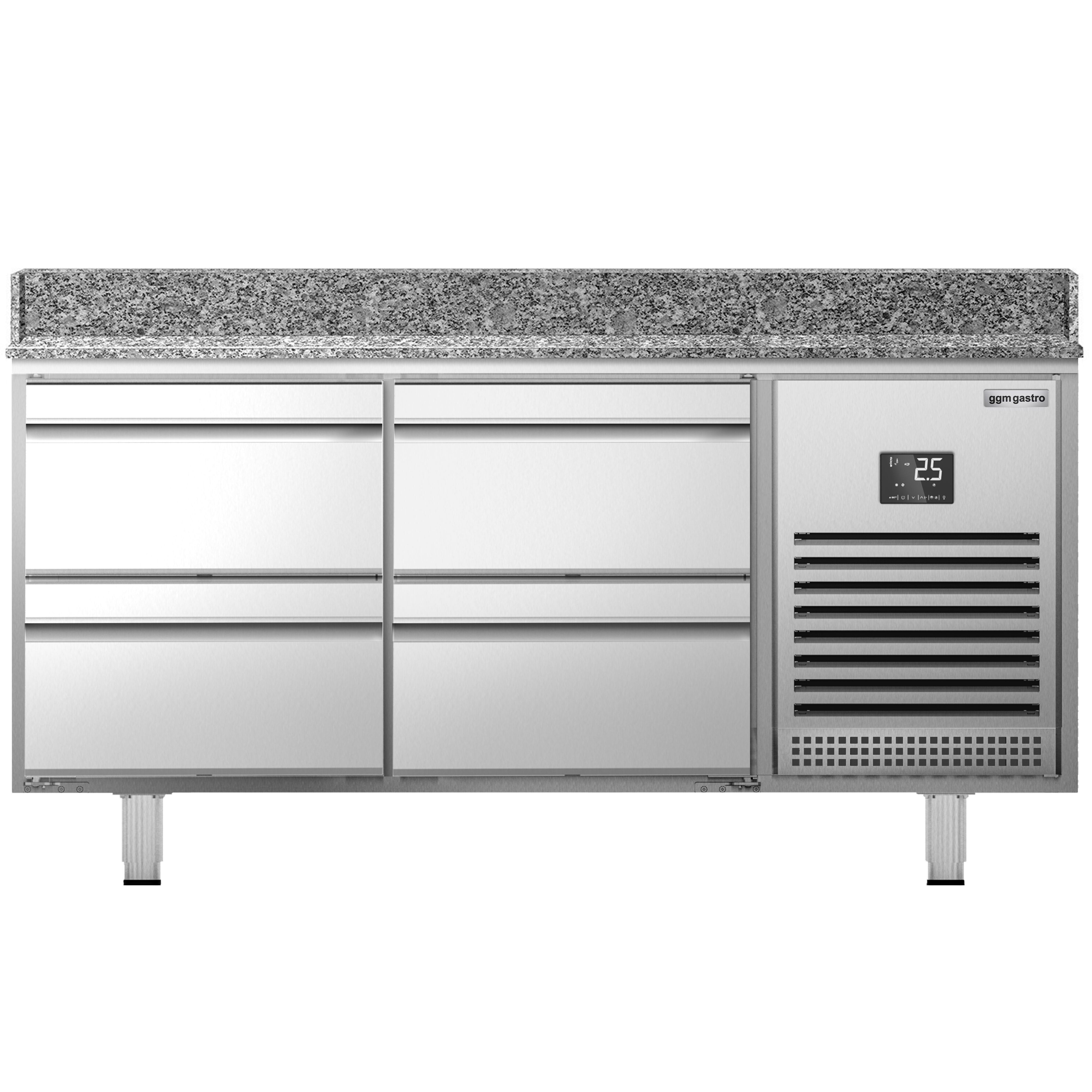 Table réfrigérée à pizza Premium PLUS - 1490 x 700 mm - avec 4 tiroirs