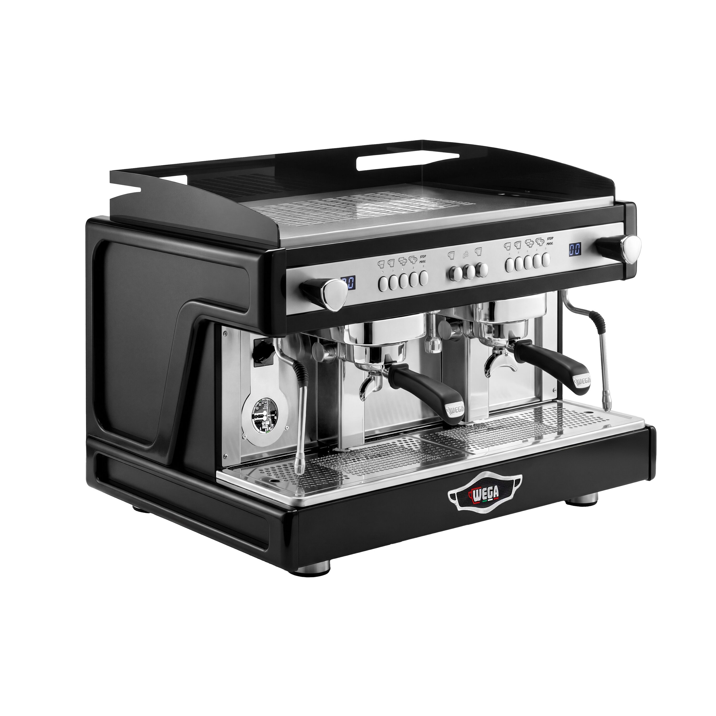 WEGA | Airy - Siebträgermaschine - 2 Gruppig - 3,85 kW - mit Shot Counter - Schwarz