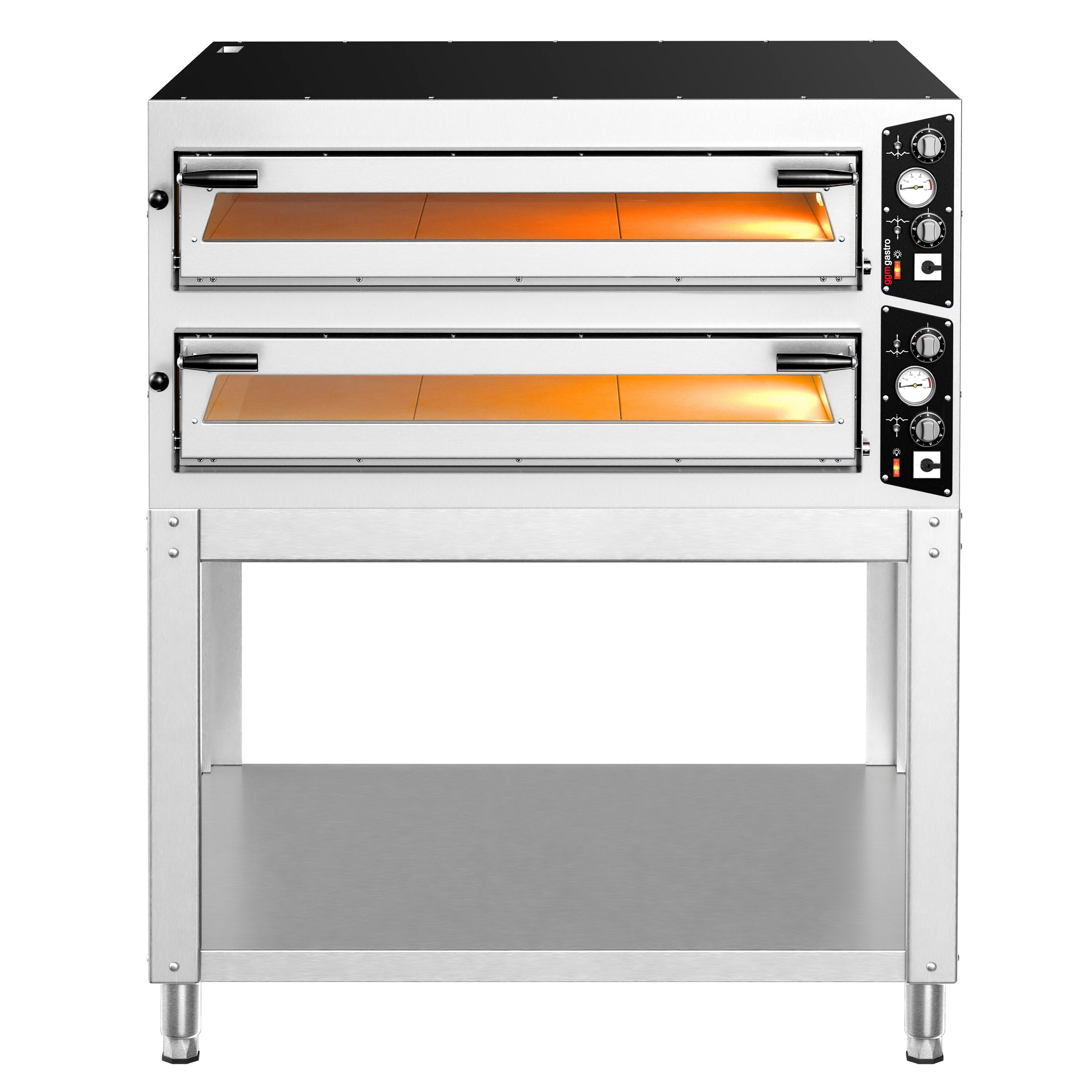 Four à pizza électrique – 9+9 x 35 cm (large) – Manuel – incl. support inférieur