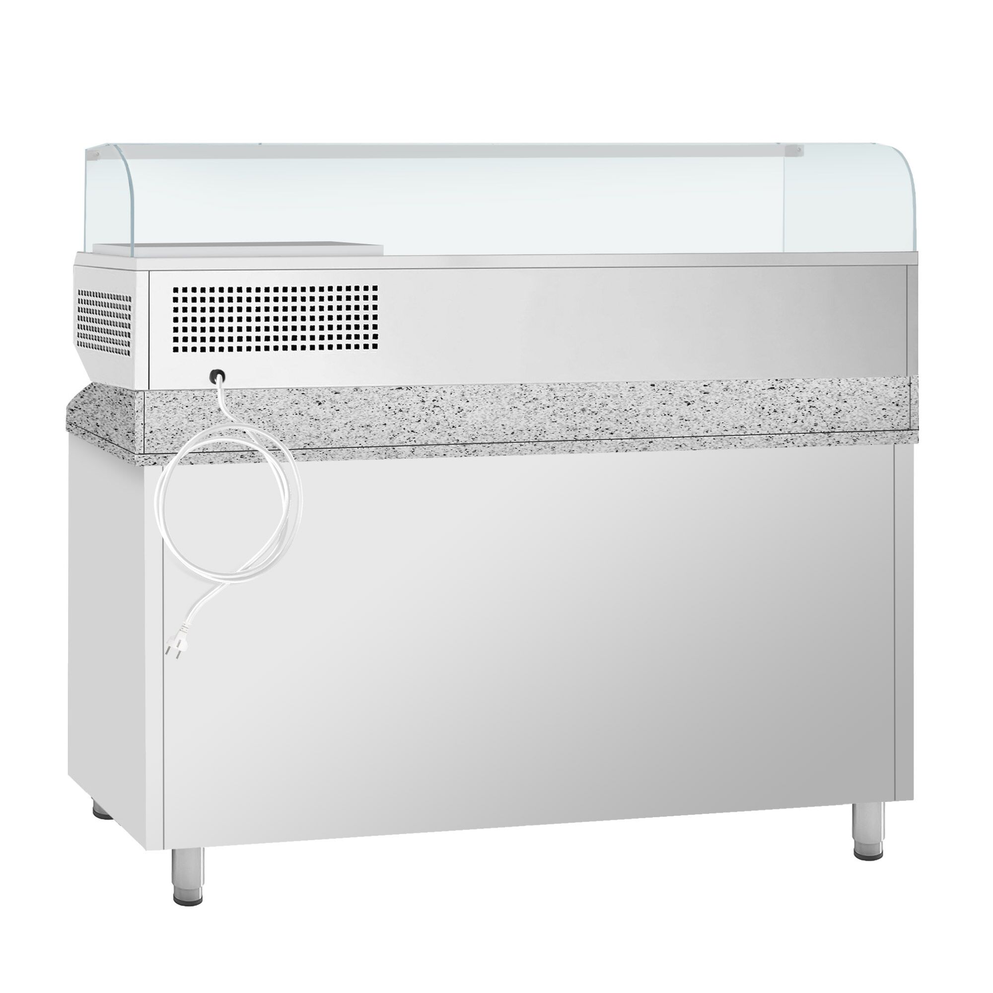 Table réfrigérée à pizza Premium PLUS - 1783x800 mm - avec 2 portes - incl. vitrine réfrigérée - 7x GN 1/4