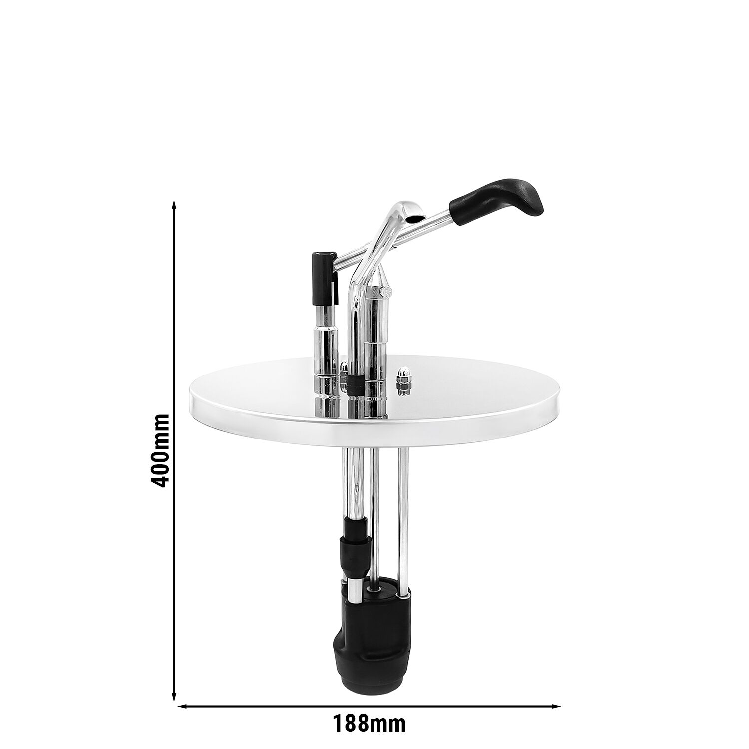 Commercial Sauce Dispenser with Pump - 6 litres - suitable for 6-litre containers - Stainless steel - 188x400x240mm - adjustable dose - without container