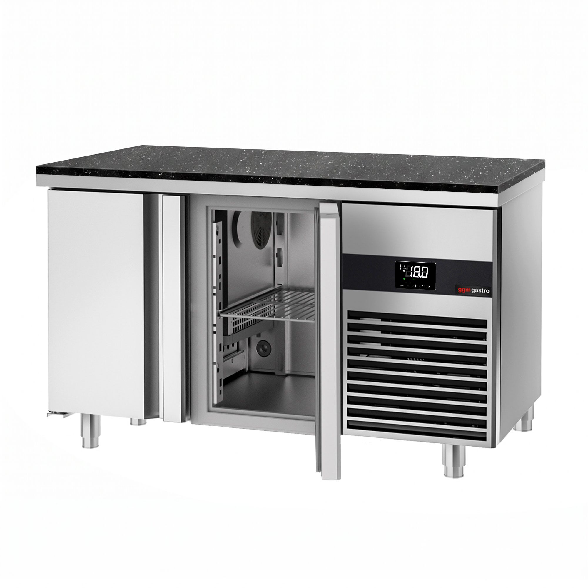 PREMIUM Freezer Counter – 1400 × 700 mm – with 2 Doors – incl. Granite Worktop