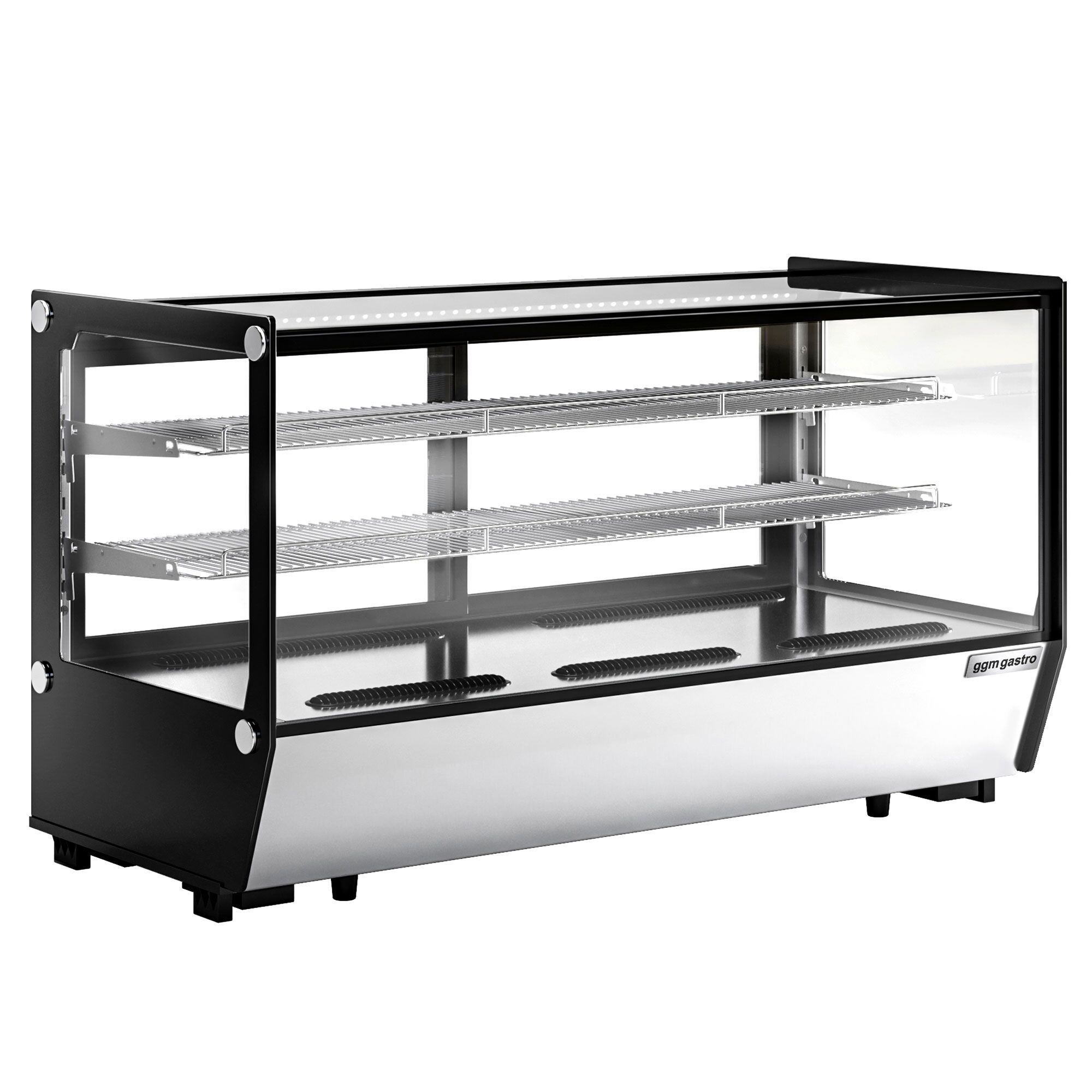 Vitrine réfrigérée de table - 200L - 1219mm - Double vitrage - avec 2 étagères en verre - portes coulissantes vitrées arrière