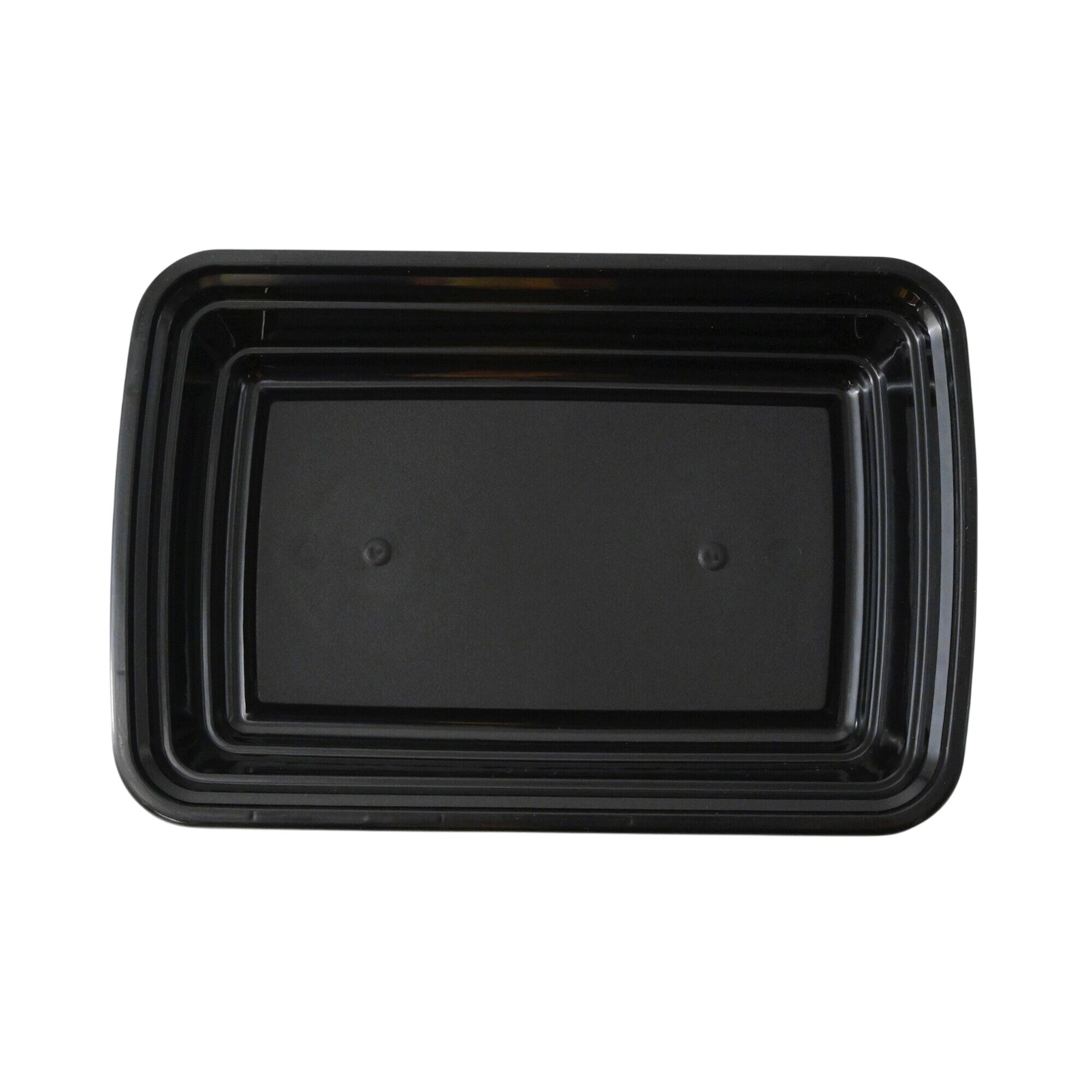 (300 pcs) Barquette réutilisable - 450ml - Rectangulaire - Noir