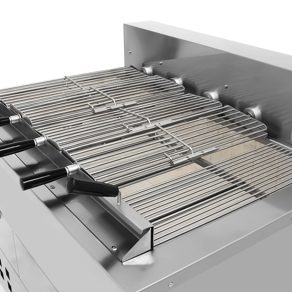 Holzkohlegrill / Röster für Hähnchen - 1200mm - mit 5 Spieße