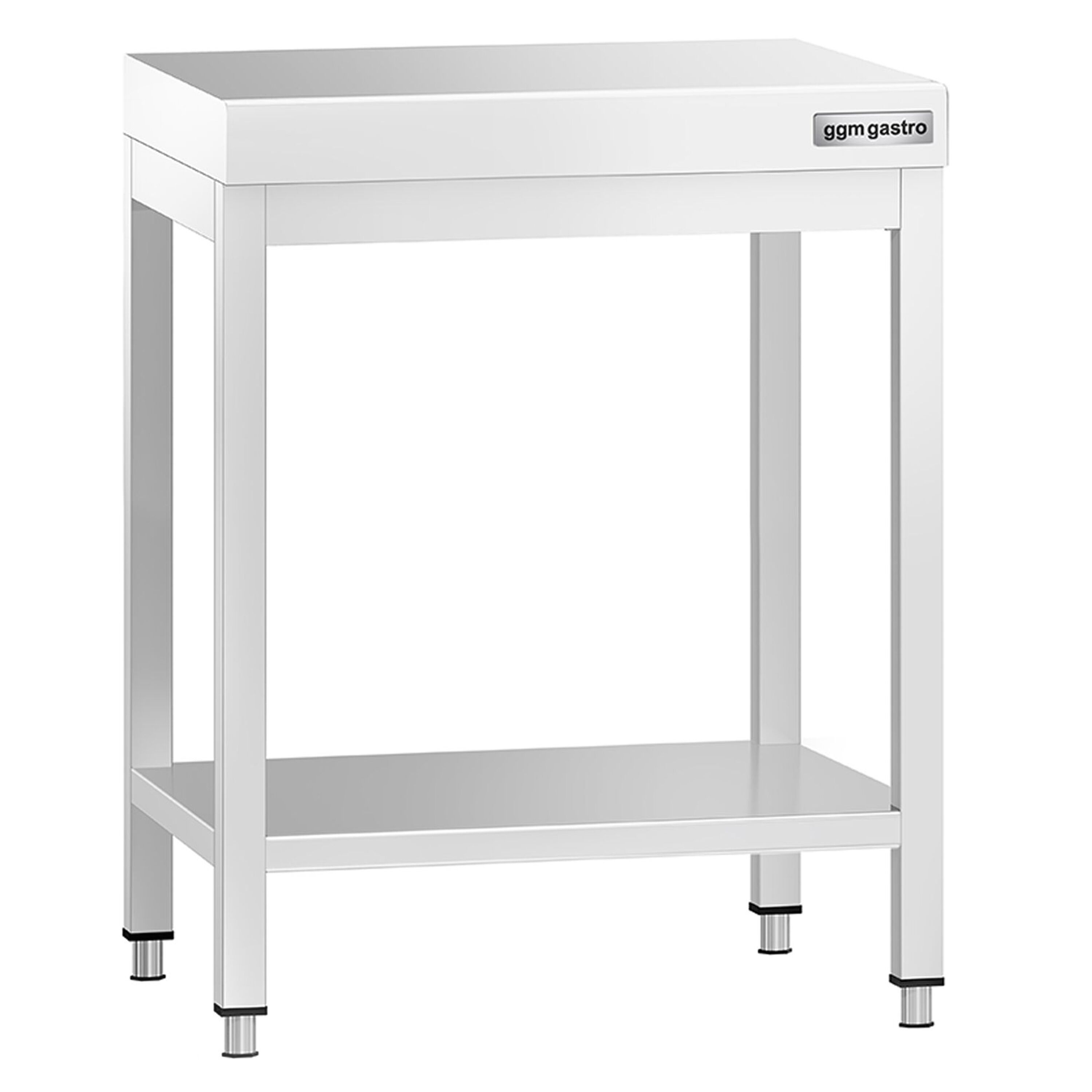 Table de travail inox PREMIUM - 600 x 600 mm - avec tablette inférieure