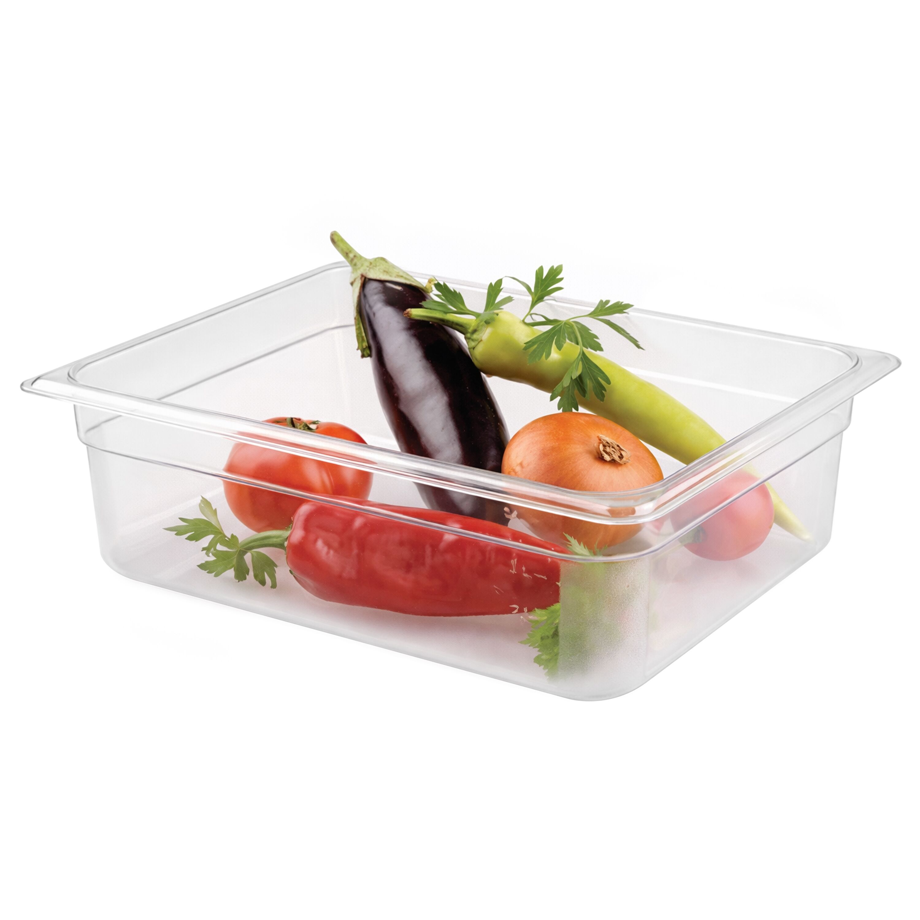 (6 pièces) Bac en Polycarbonate GN 1/2 - Transparent - Hauteur : 200 mm