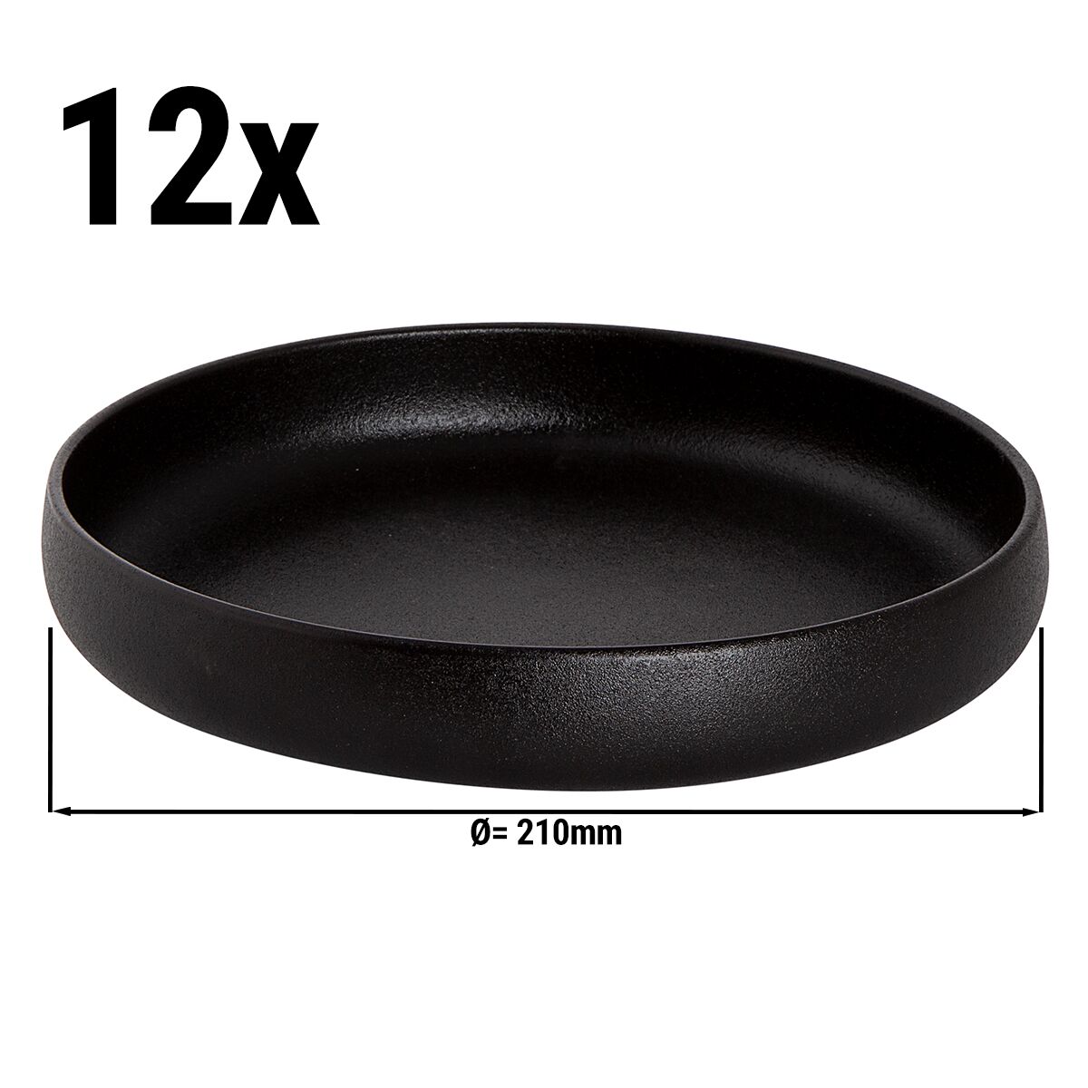 (12 pièces) UNIVERSE – Bol / Assiette creuse Maastricht – Ø 210 mm – Noir