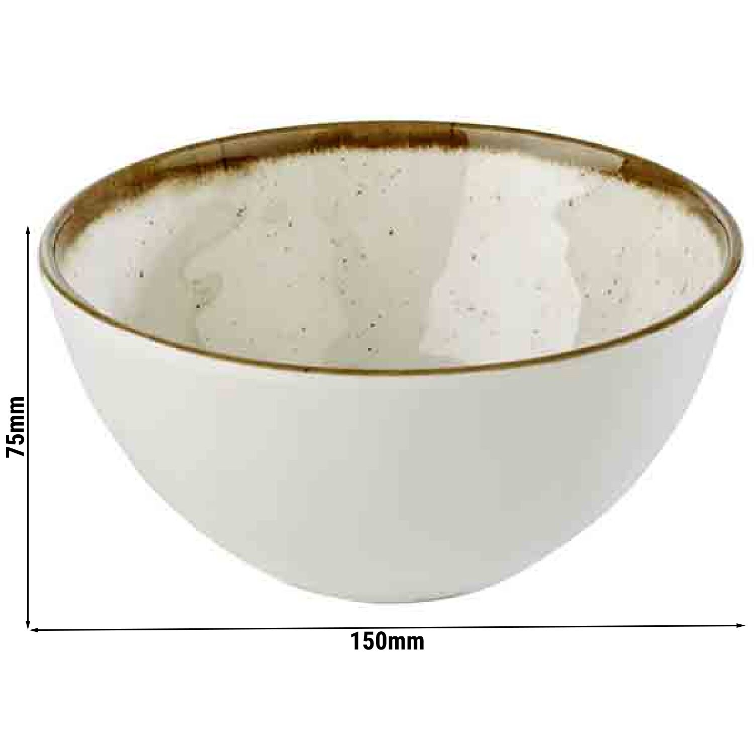 (6 pcs) Coupe - STONE ART - Mélamine - 600ml - carré - 150x150mm - Profondeur : 75mm - Blanc/Brun