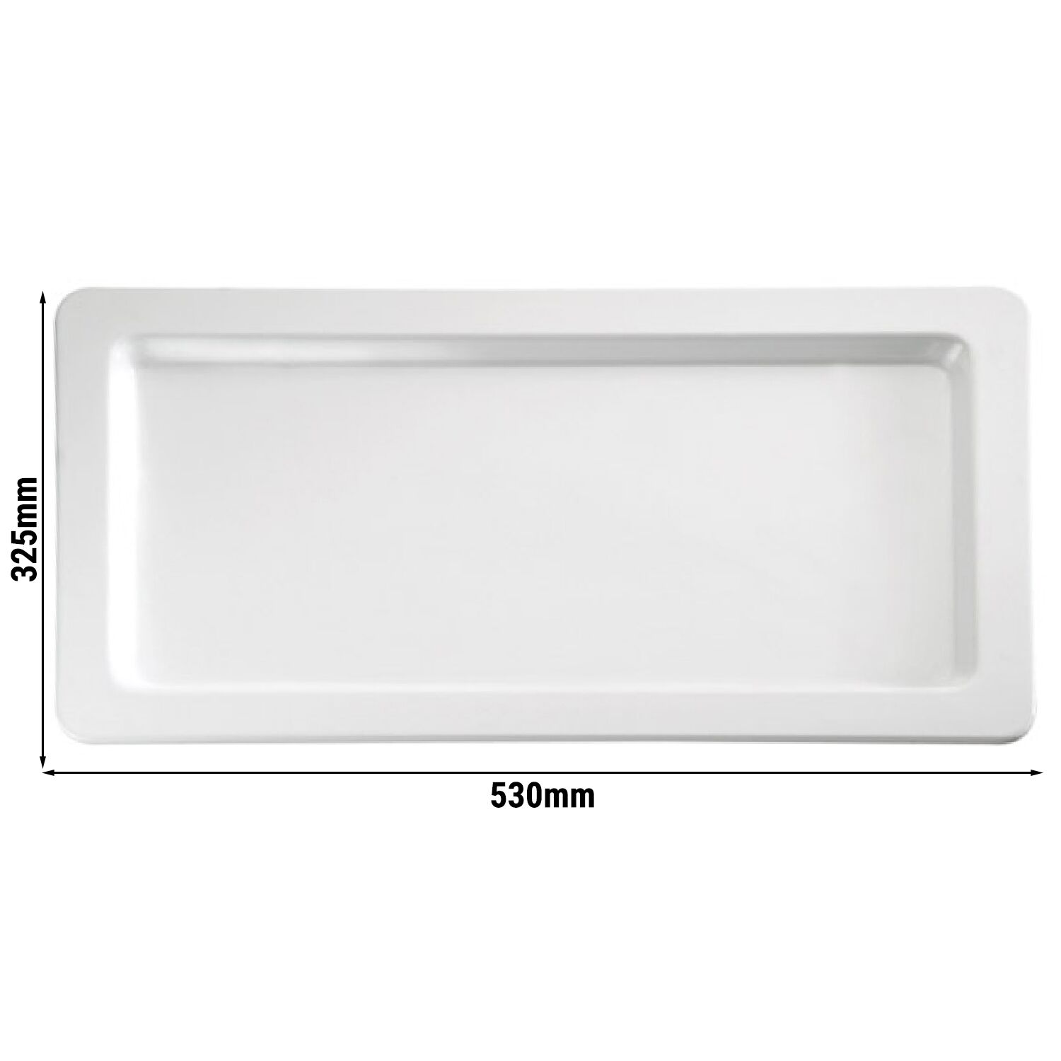 (6 pièces) Plateau GN 1/1 – APART – Mélamine – Hauteur : 25 mm – Blanc