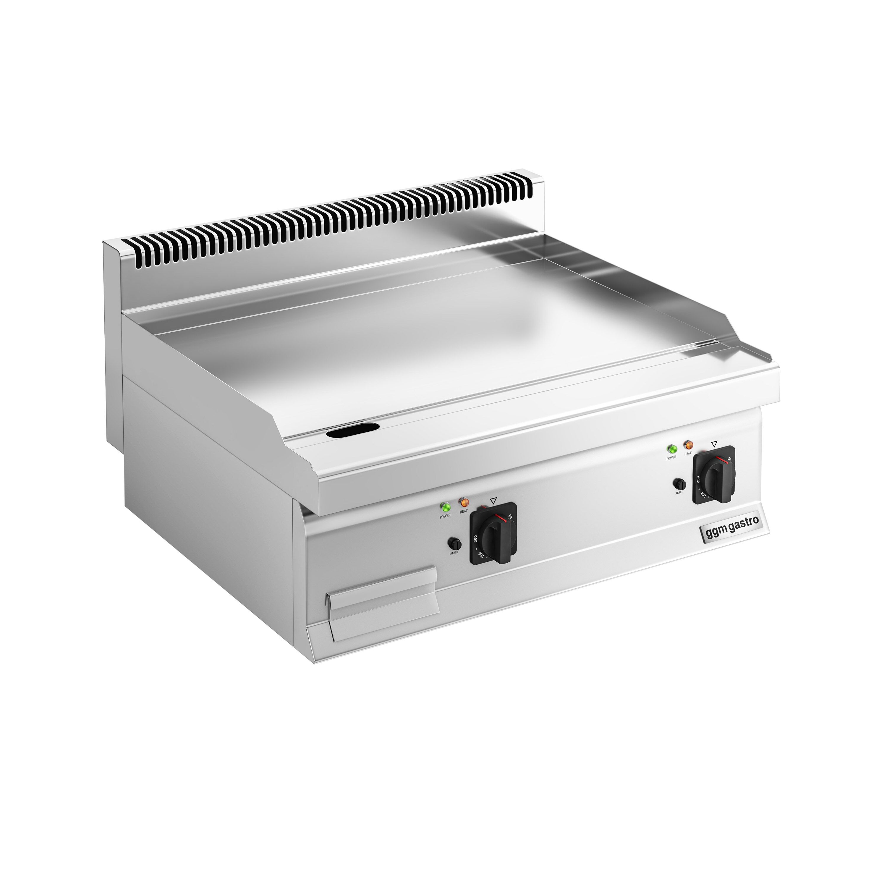 Plancha électrique - plaque acier - 2 zones - 9,0 kW - Lisse - Surface de cuisson : 595x500mm