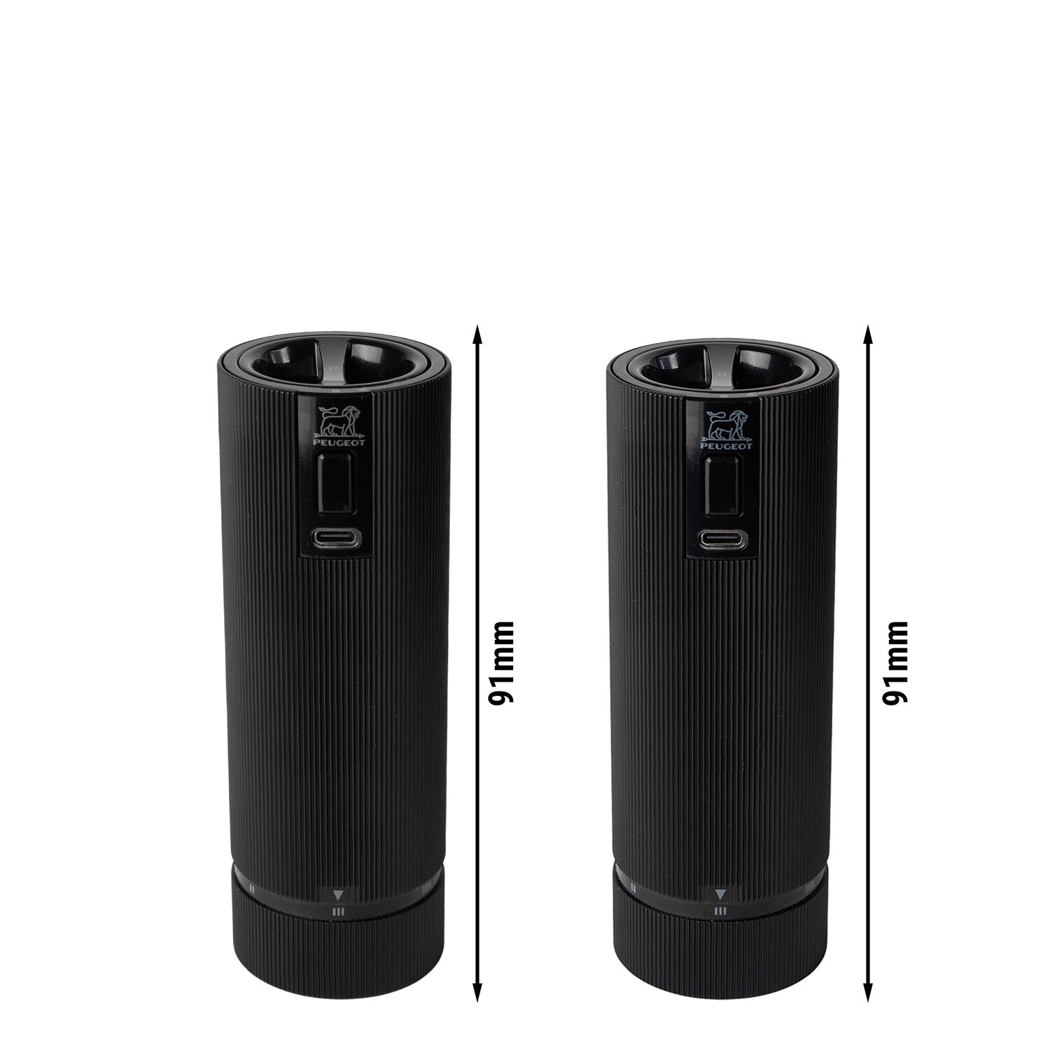 (6 pièces) PEUGEOT | NIGHT Electric Line - u'Select - Moulin à sel & à poivre - électriques - Noir mat - Hauteur : 150 mm