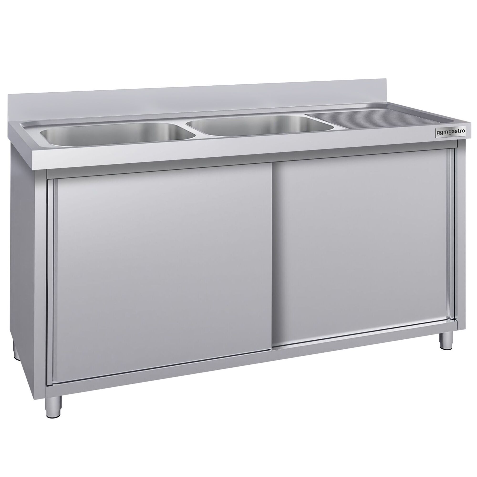 Meuble évier ECO - 2000 x 600 mm - avec 2 bacs à gauche