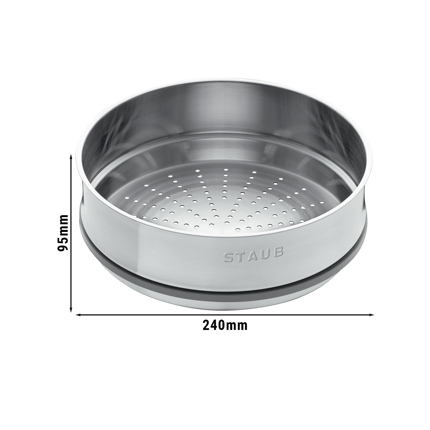 STAUB | Steamer Insert – Ø 240 mm - 4.4 L - Stainless Steel - Silver Finish - Silicone Seal - Made in France