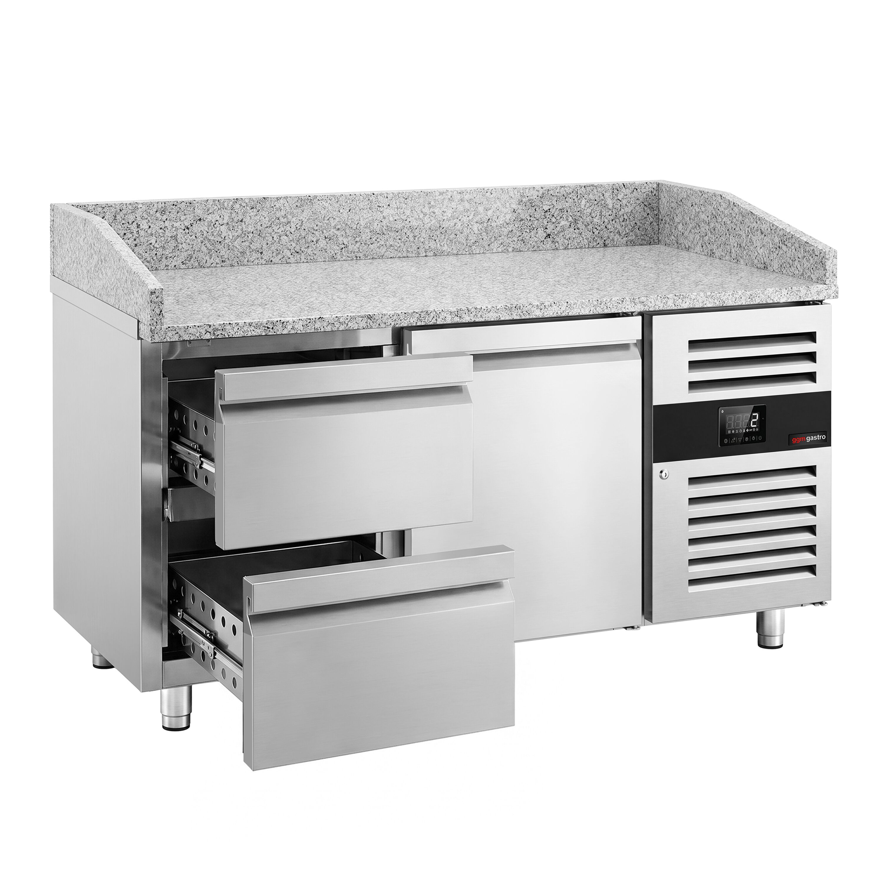 ECO pizza-hűtőpult – 1500x800 mm – 1 ajtóval és 2 fiókkal