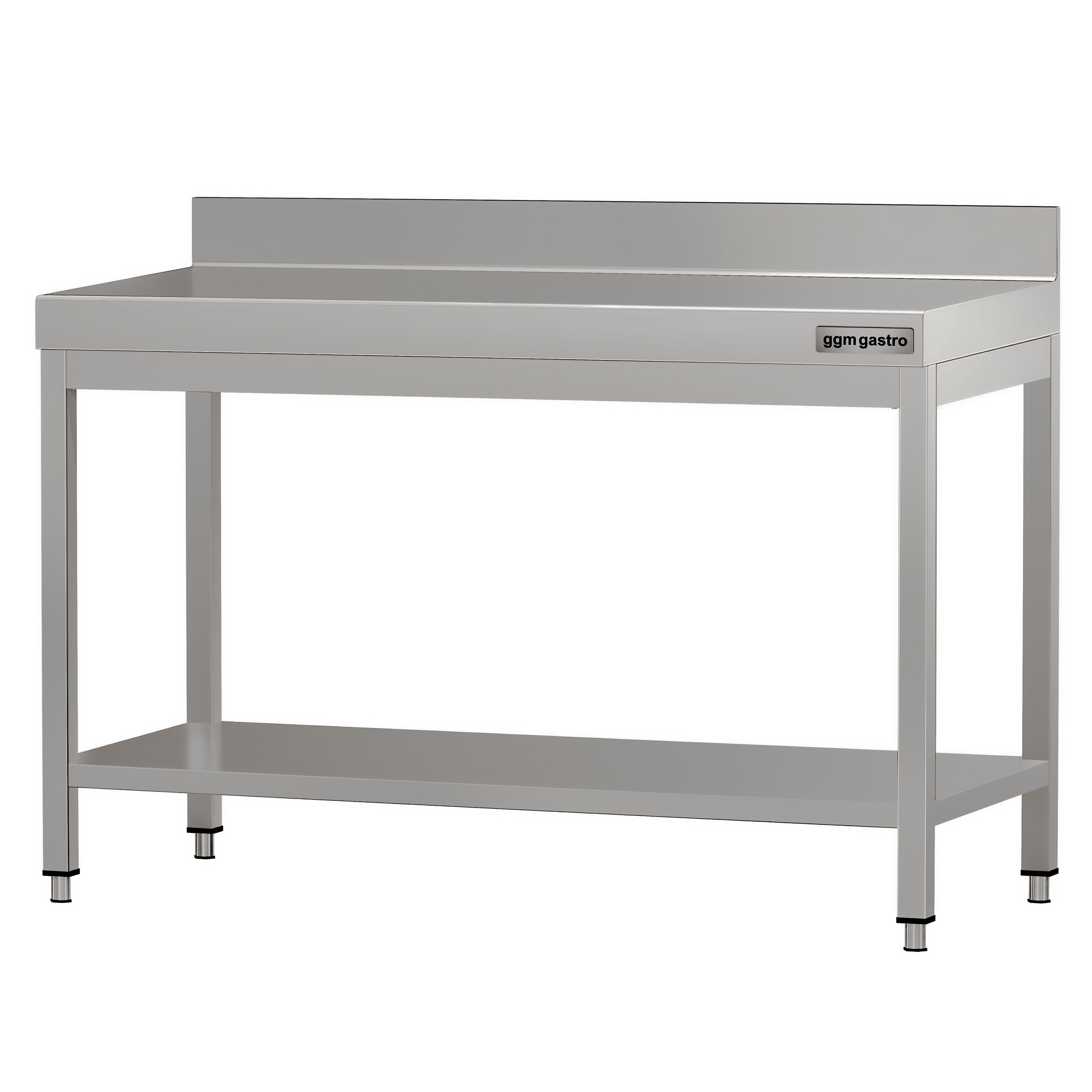 Table de travail en inox ECO – 1200 × 600 mm – avec tablette inférieure & dosseret