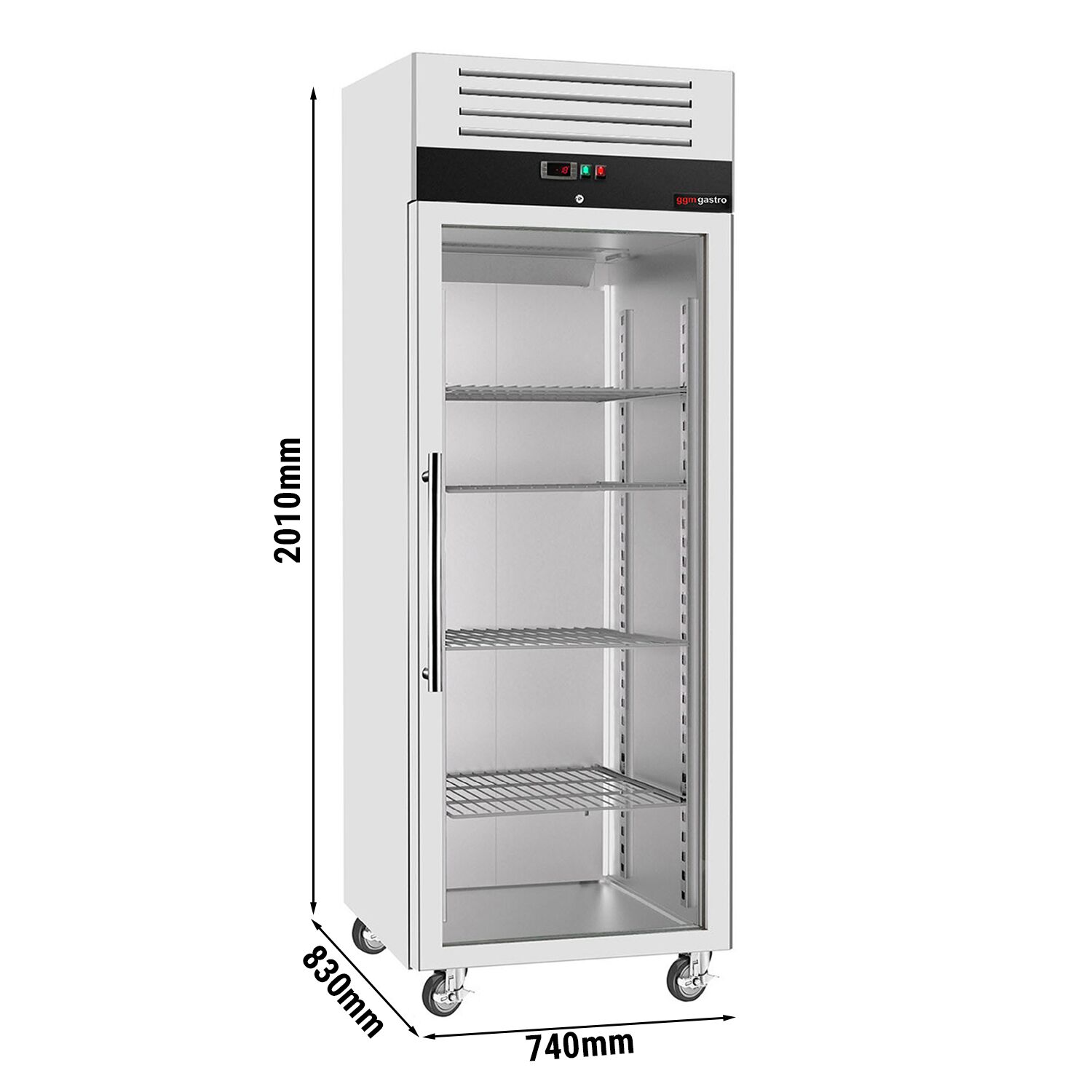 Armoire réfrigérée négative en acier inoxydable inox ECO – GN 2/1 – 700 litres – avec 1 porte vitrée