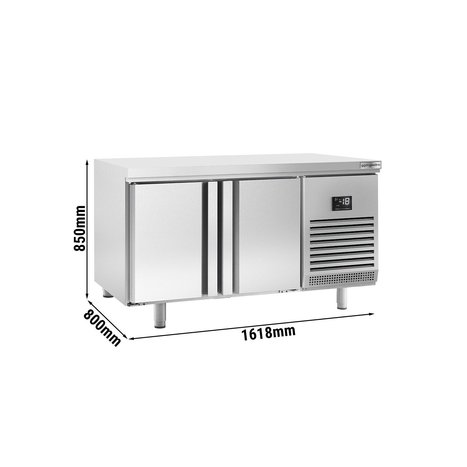 Table de congélation pour boulangerie Premium PLUS - 1618 x 800 mm - avec 2 portes