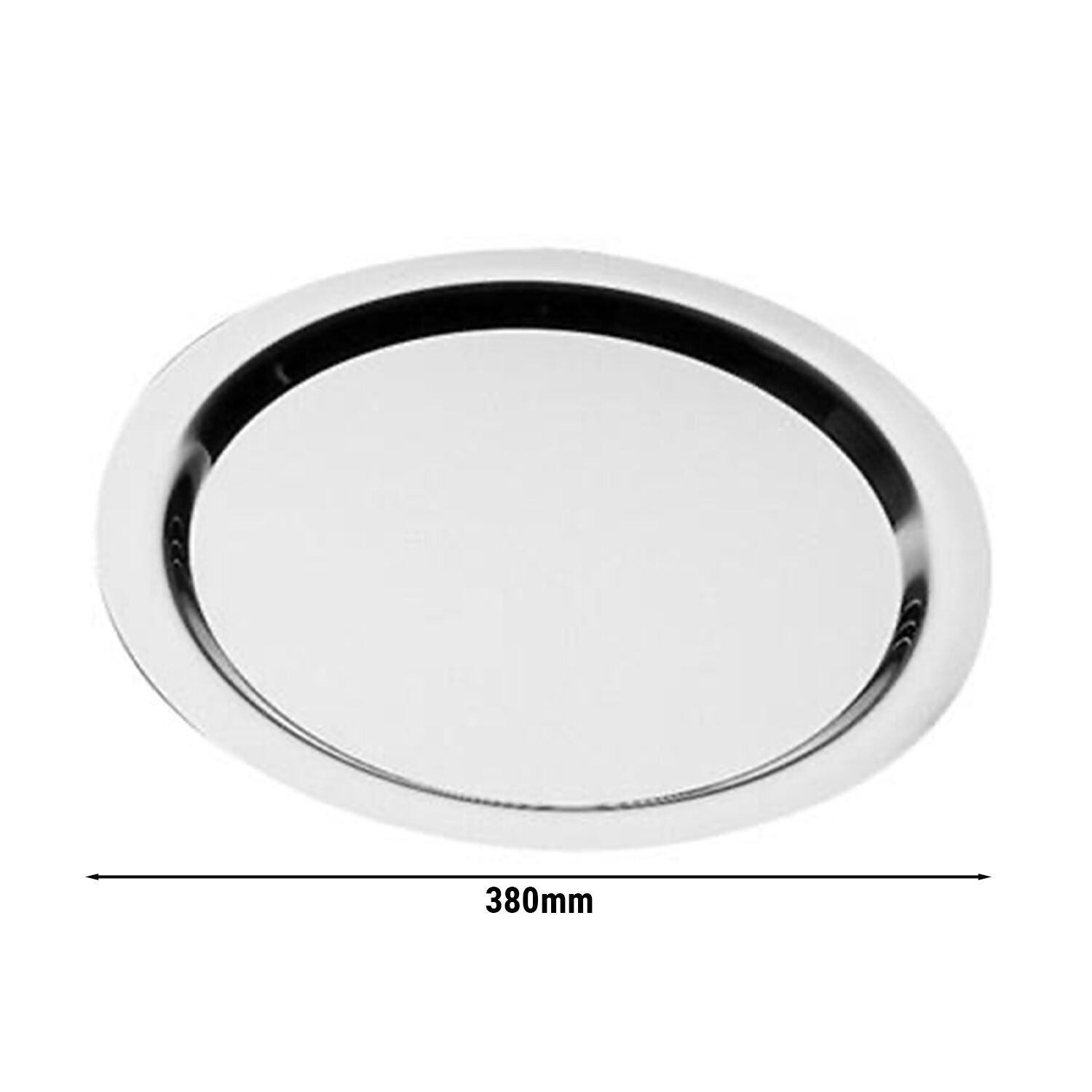 (6 Stück) Tablett - FINESSE - Edelstahl - Ø 380mm - Höhe: 20mm