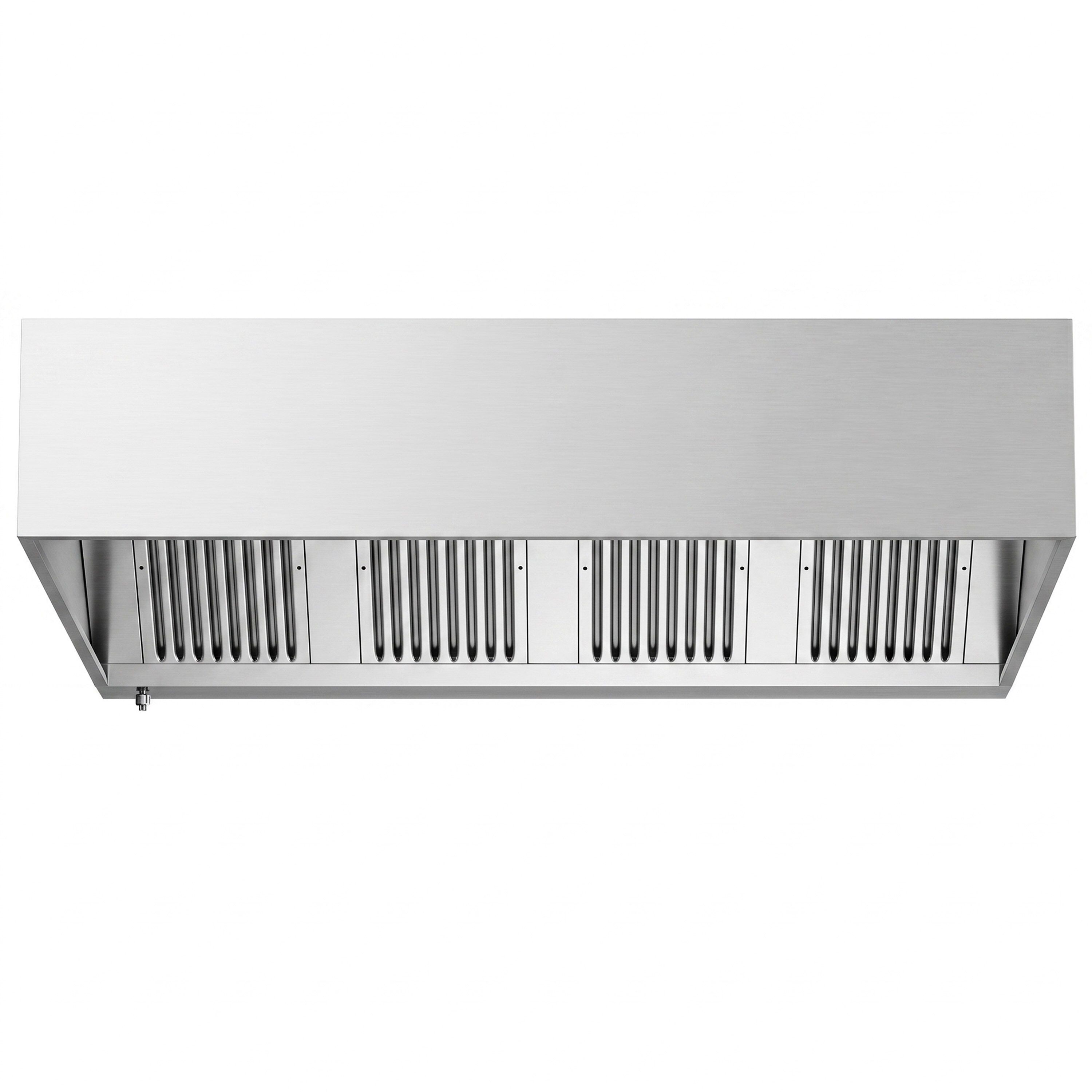 Hotte à adosser professionnelle - 2200mm - sans moteur - avec filtres et éclairage