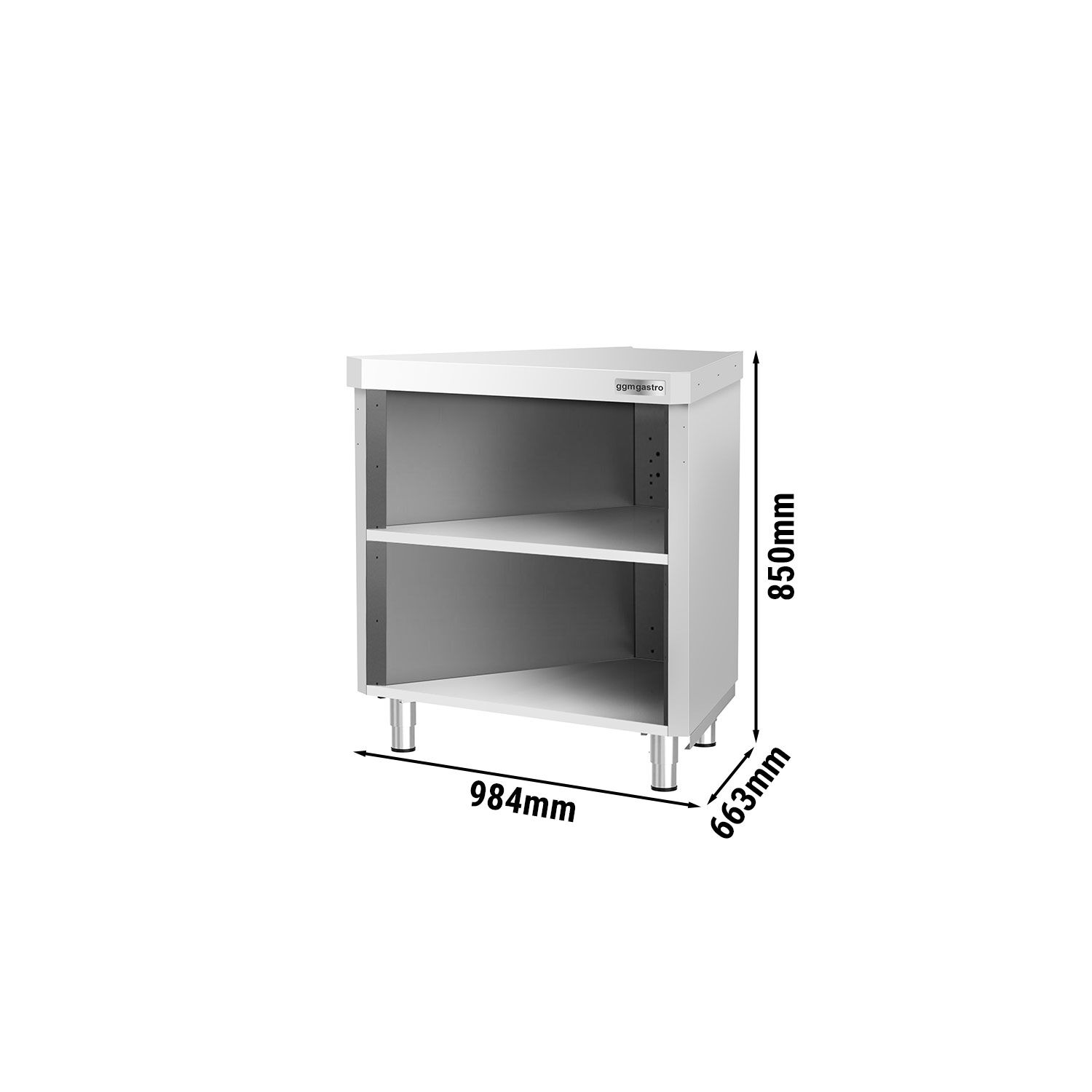 Table d’angle en acier inoxydable KOPENHAGEN - 984x663mm