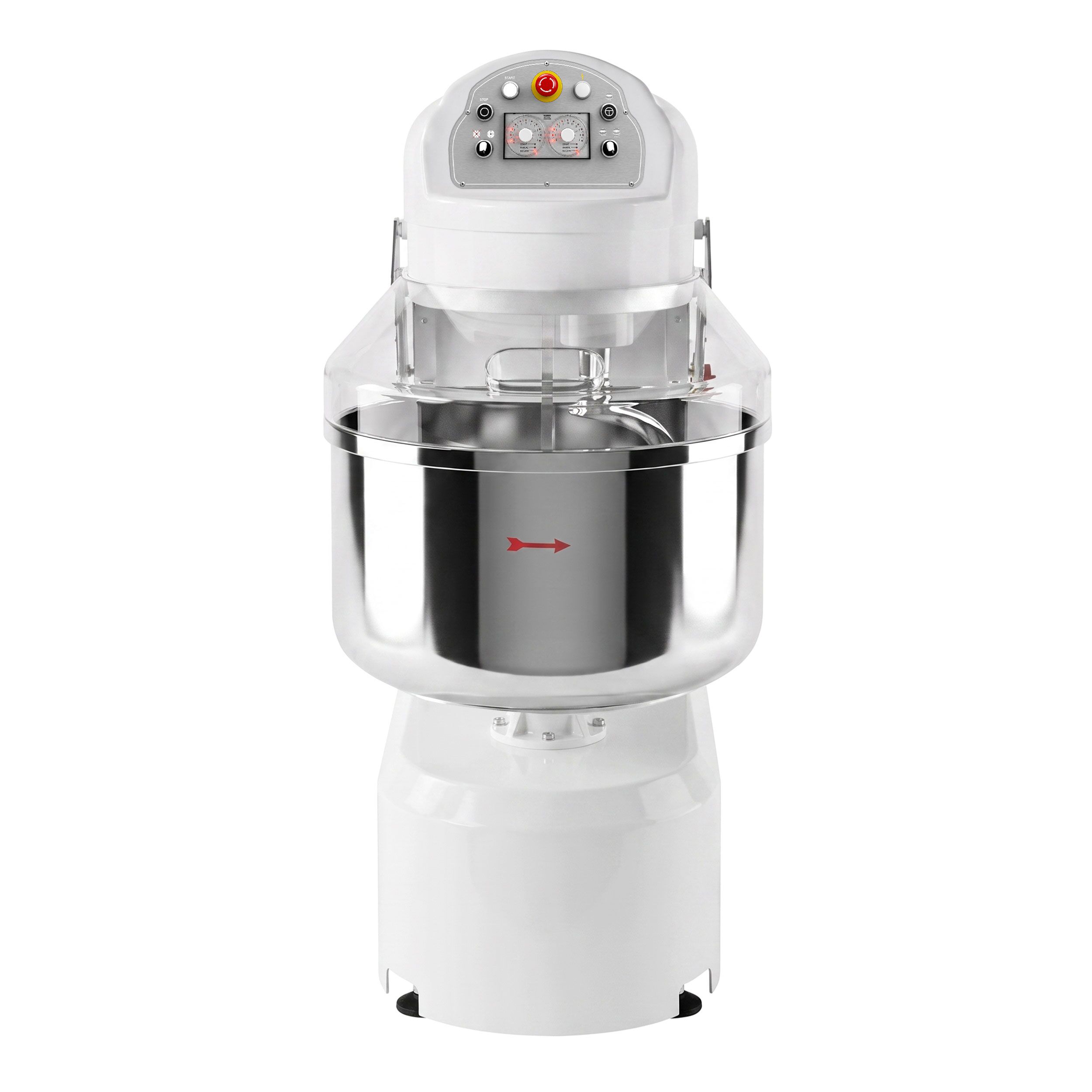 Spiraalkneder PREMIUM - 131l / 80kg - 2 snelheden - met vaste kom - timerfunctie - 400V - speciaal voor brooddeeg