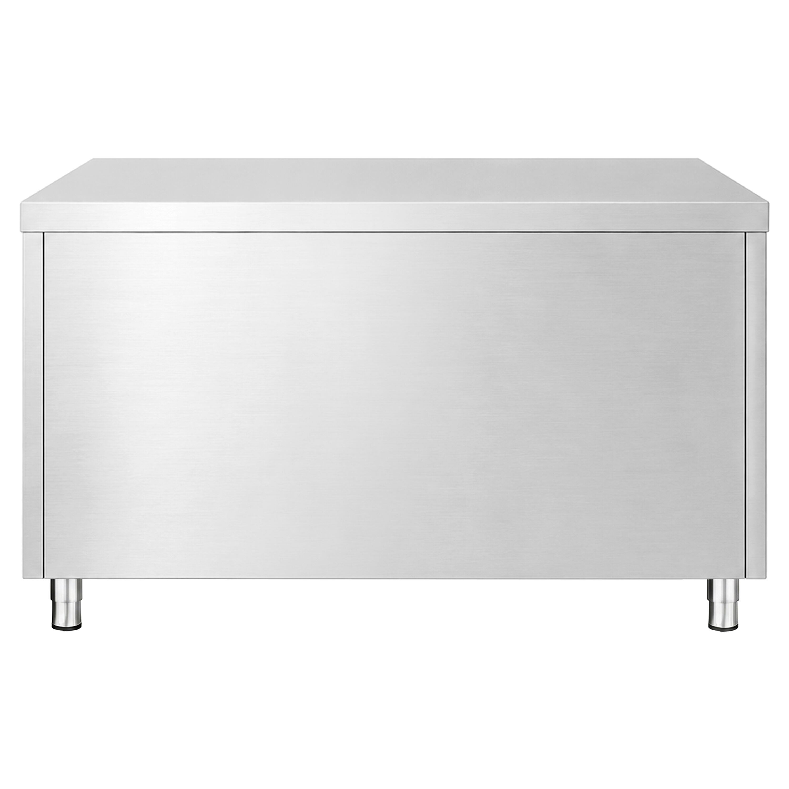 Armoire de travail en acier inoxydable PREMIUM - 1 200 x 600 mm - avec 2 tiroirs et une porte coulissante