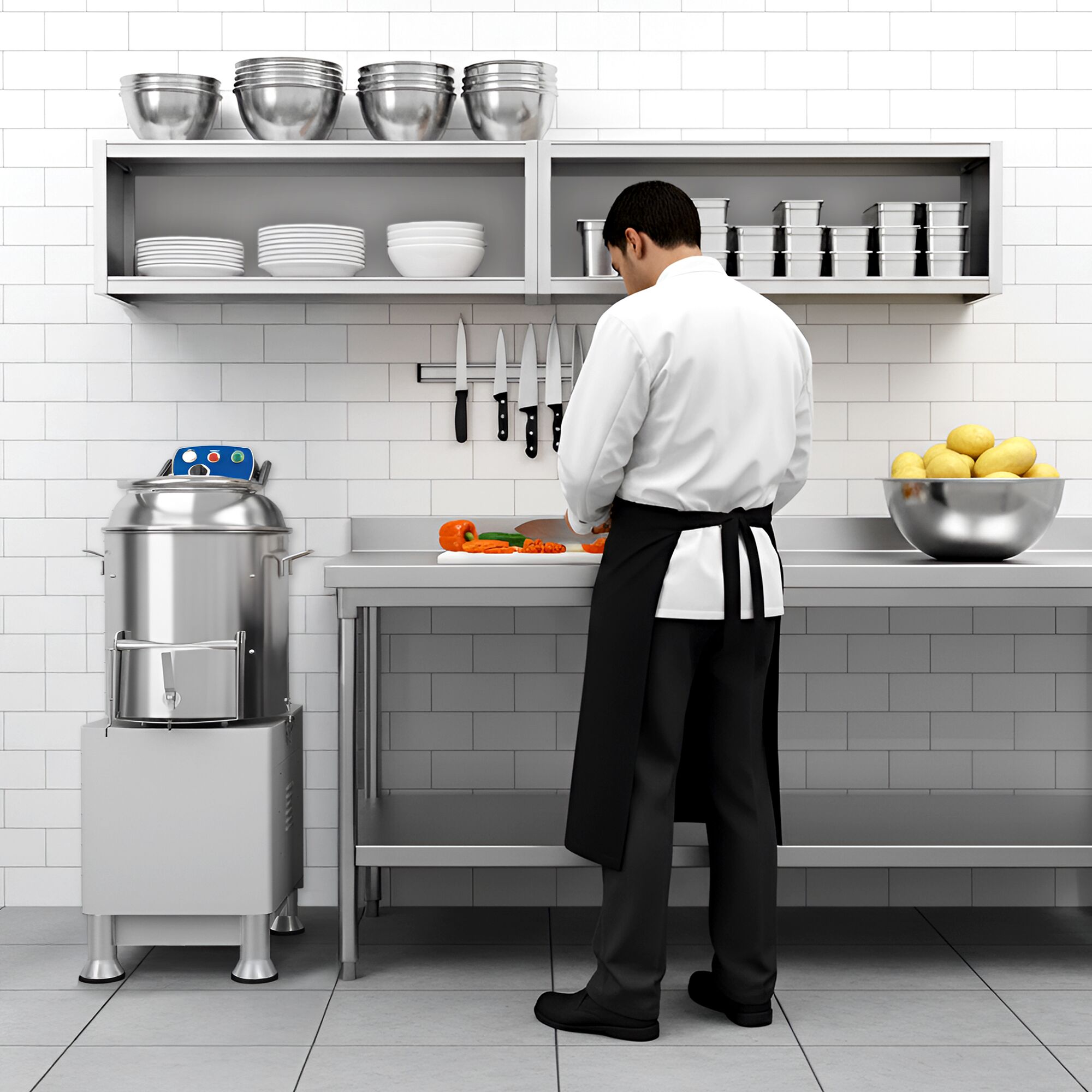 Éplucheuse à pommes de terre professionnelle - 225kg/h - 950W - 230V