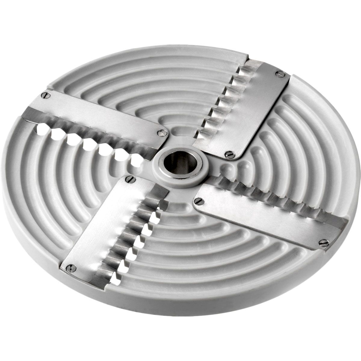 Râpe à fromage mozzarella - pour 250-300kg/h - incl. 2 disques à râpe 4mm et 7mm, 1 disque à trancher avec 4 lames