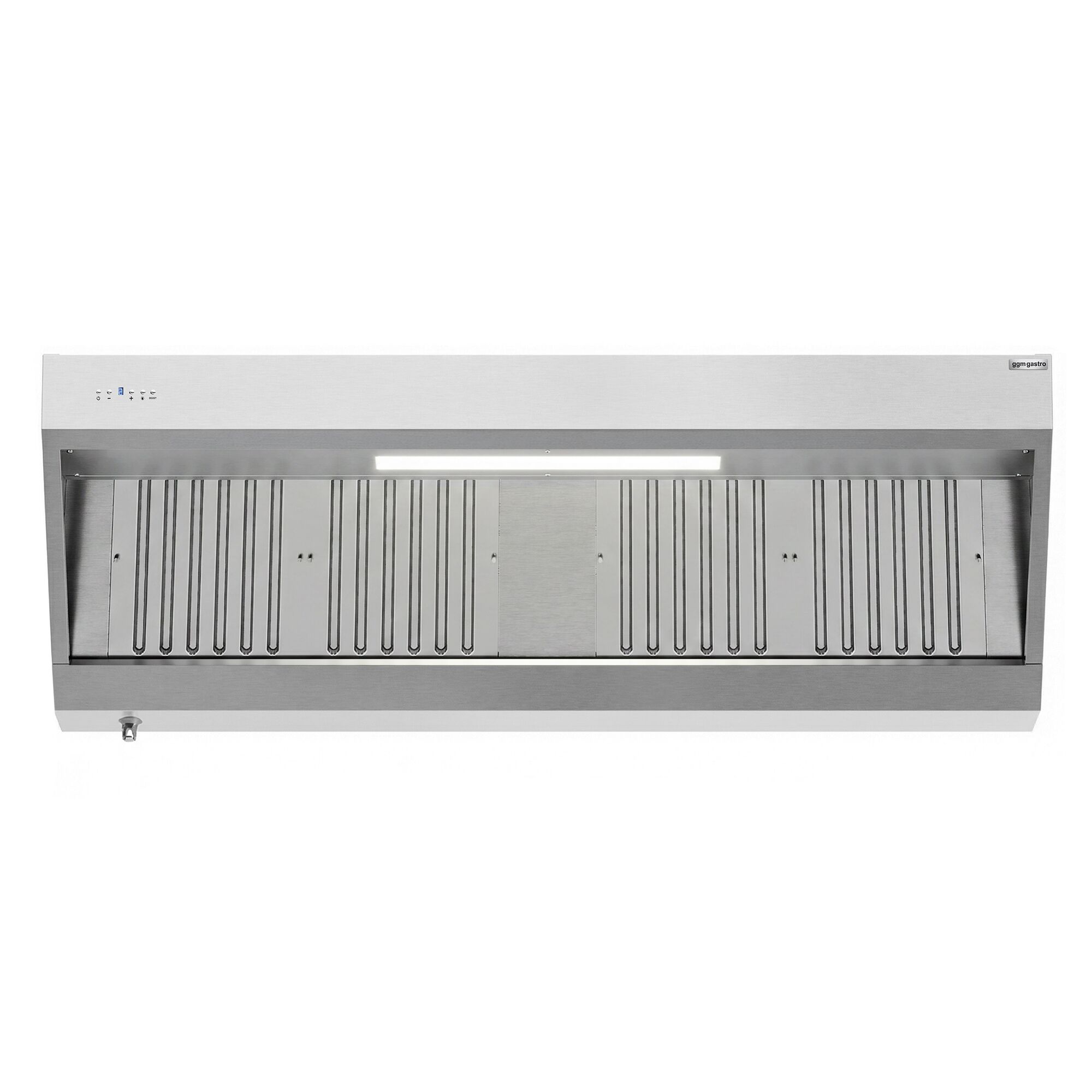 Hotte murale avec moteur - 2000mm - avec régulateur, filtre & lampe