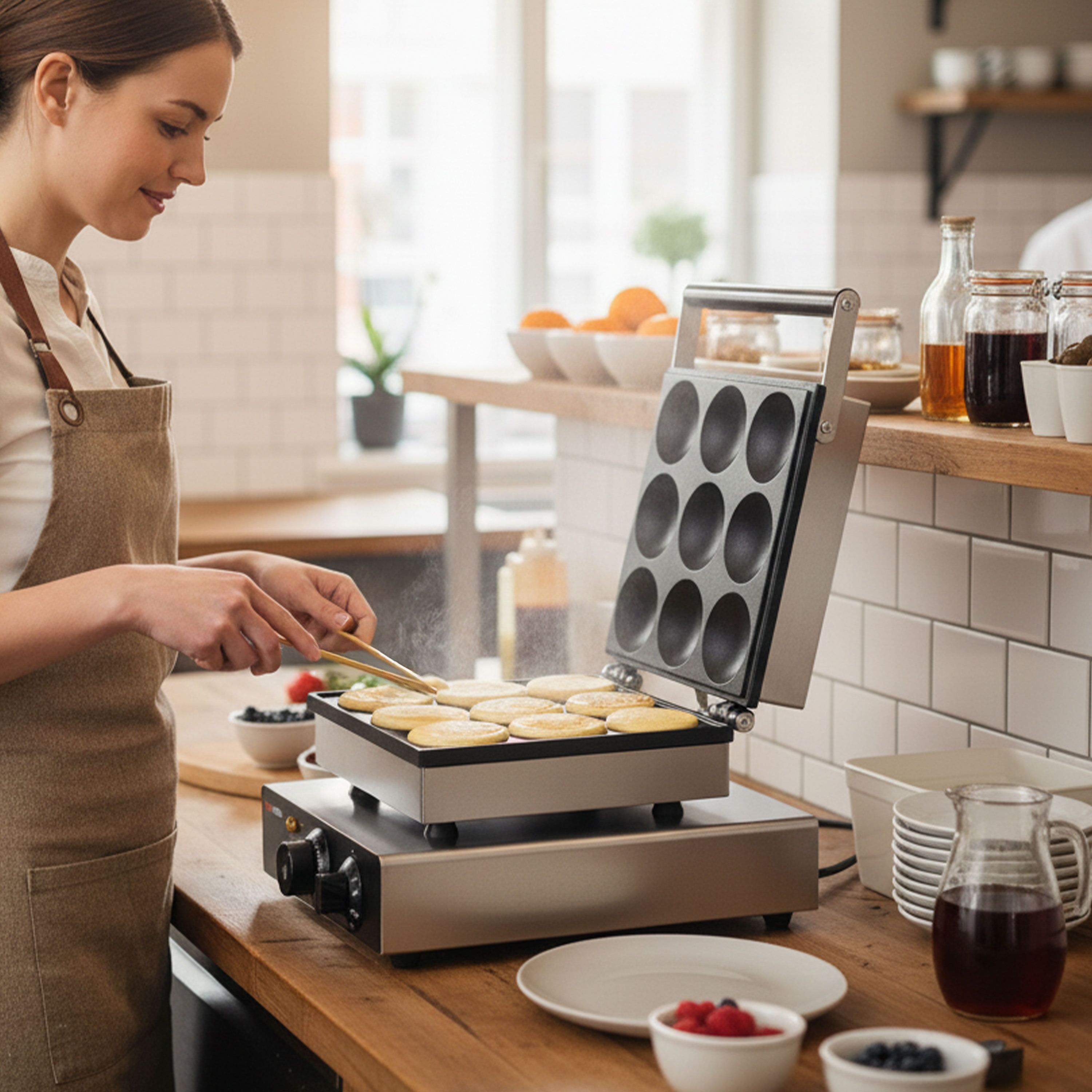 Gaufrier – simple – manuel – 1,75 kW – Forme : 9 pancakes américains