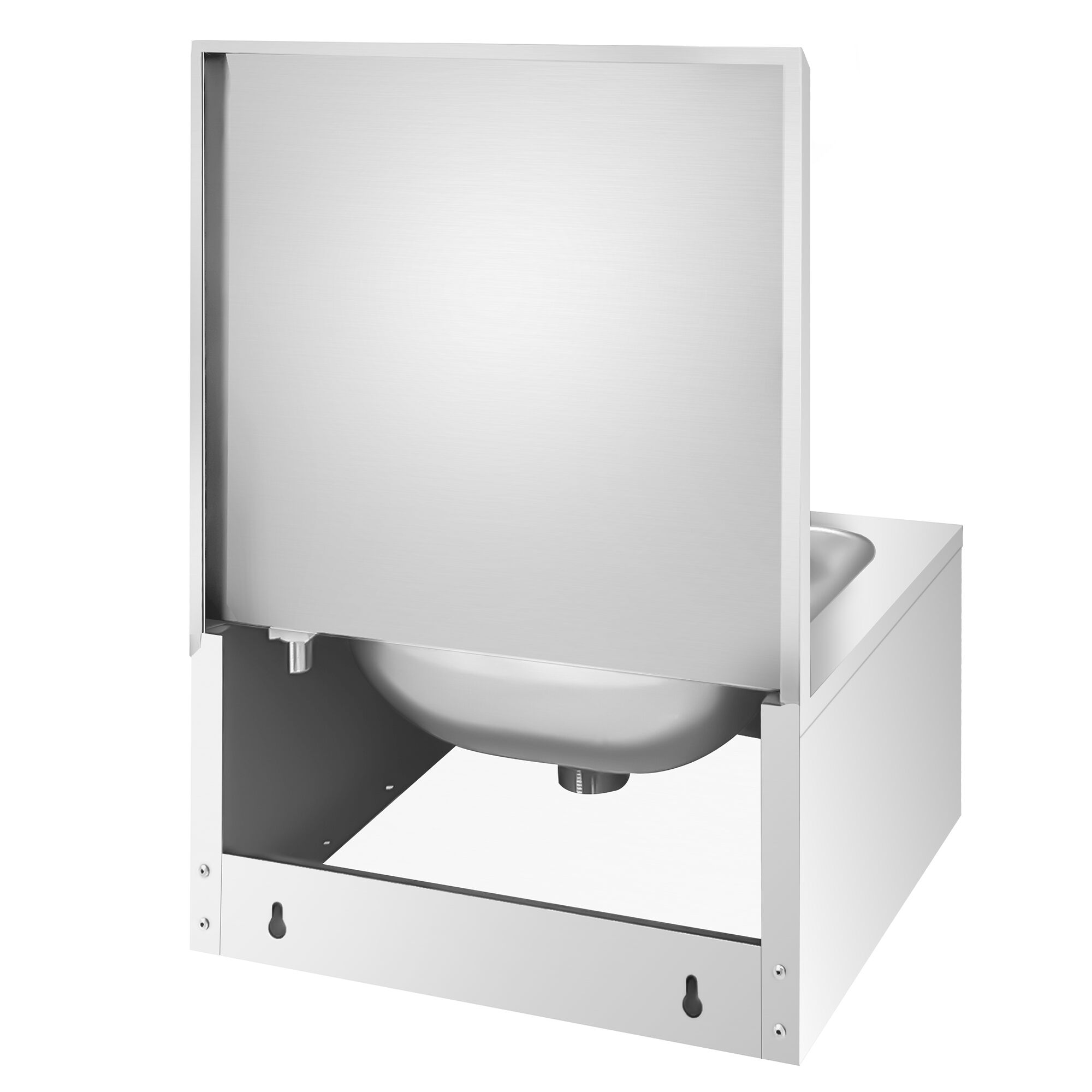 Lave-mains - Acier inoxydable - avec commande fémorale (raccordements eau froide & eau chaude)