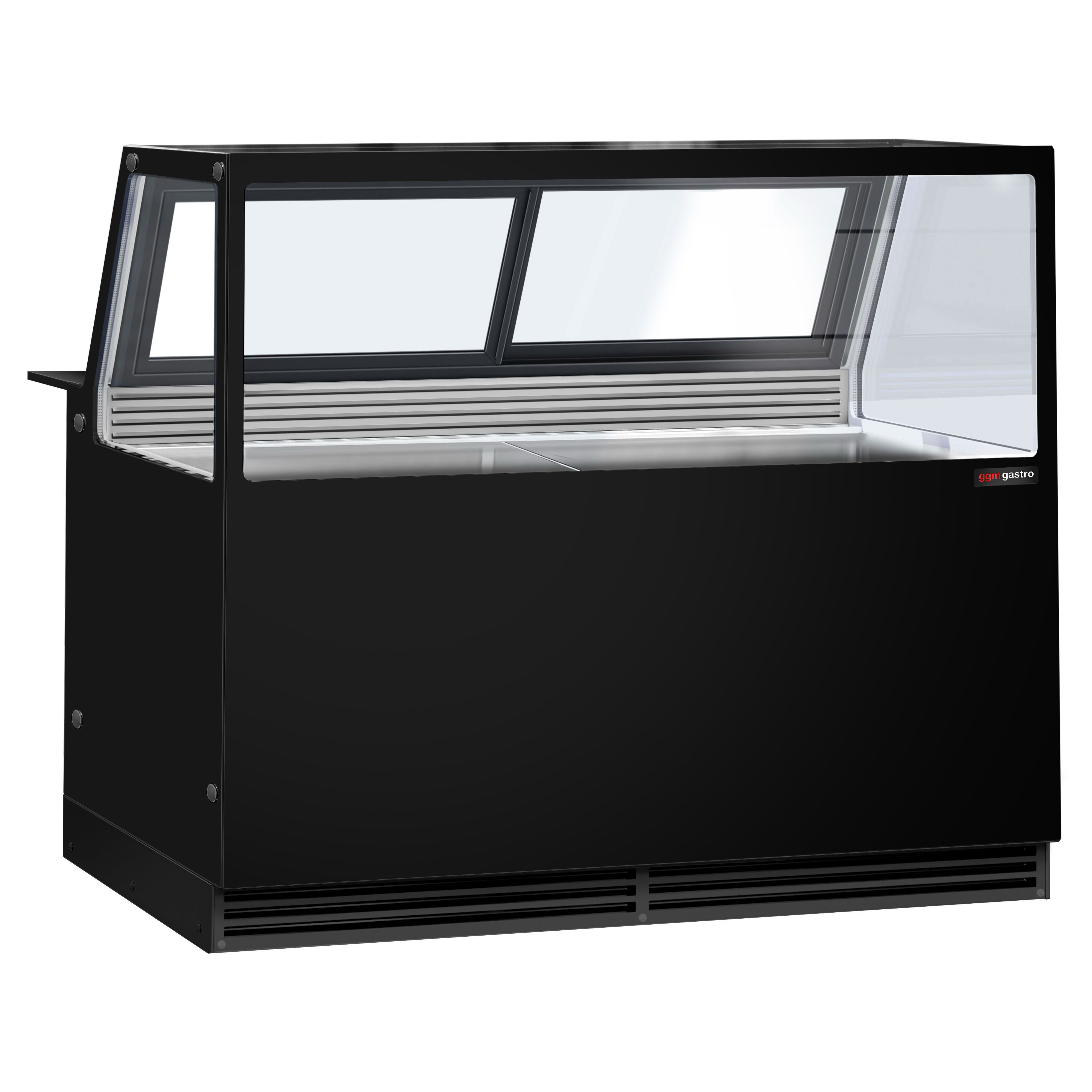 Comptoir vitrine réfrigérée - 1500x1048mm - +2/+8°C - Double vitrage - Éclairage LED - Façade noire