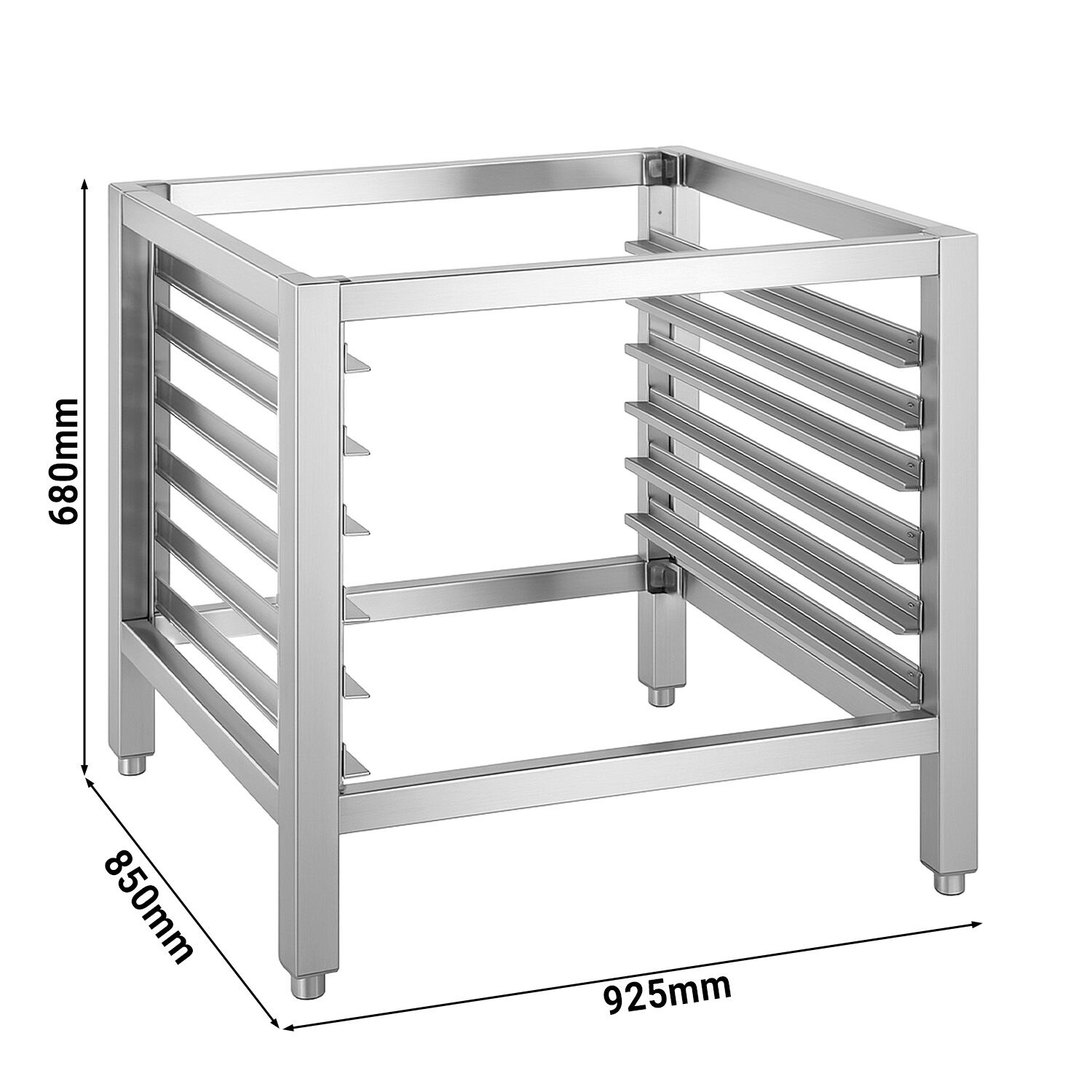Stand - for Commercial Combi Oven - 850x925x680mm - 6x EN 600x400 - Stainless Steel - compatible with BB446N, BB646N, BB1046, BB646N-TP, BB1046N-TP, BB446N-TP, HEB611-46 & HEB1011-46