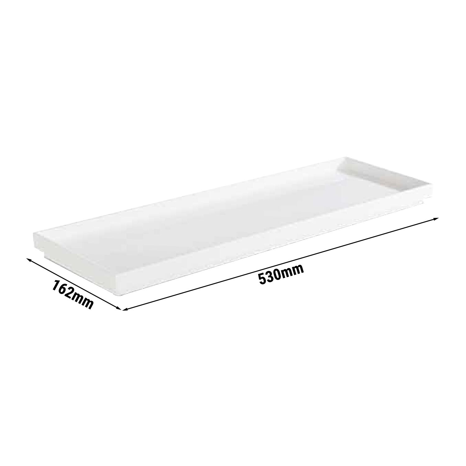 (6 pièces) Plateau GN 2/4 – ASIA PLUS – Mélamine – Hauteur : 30 mm – Blanc