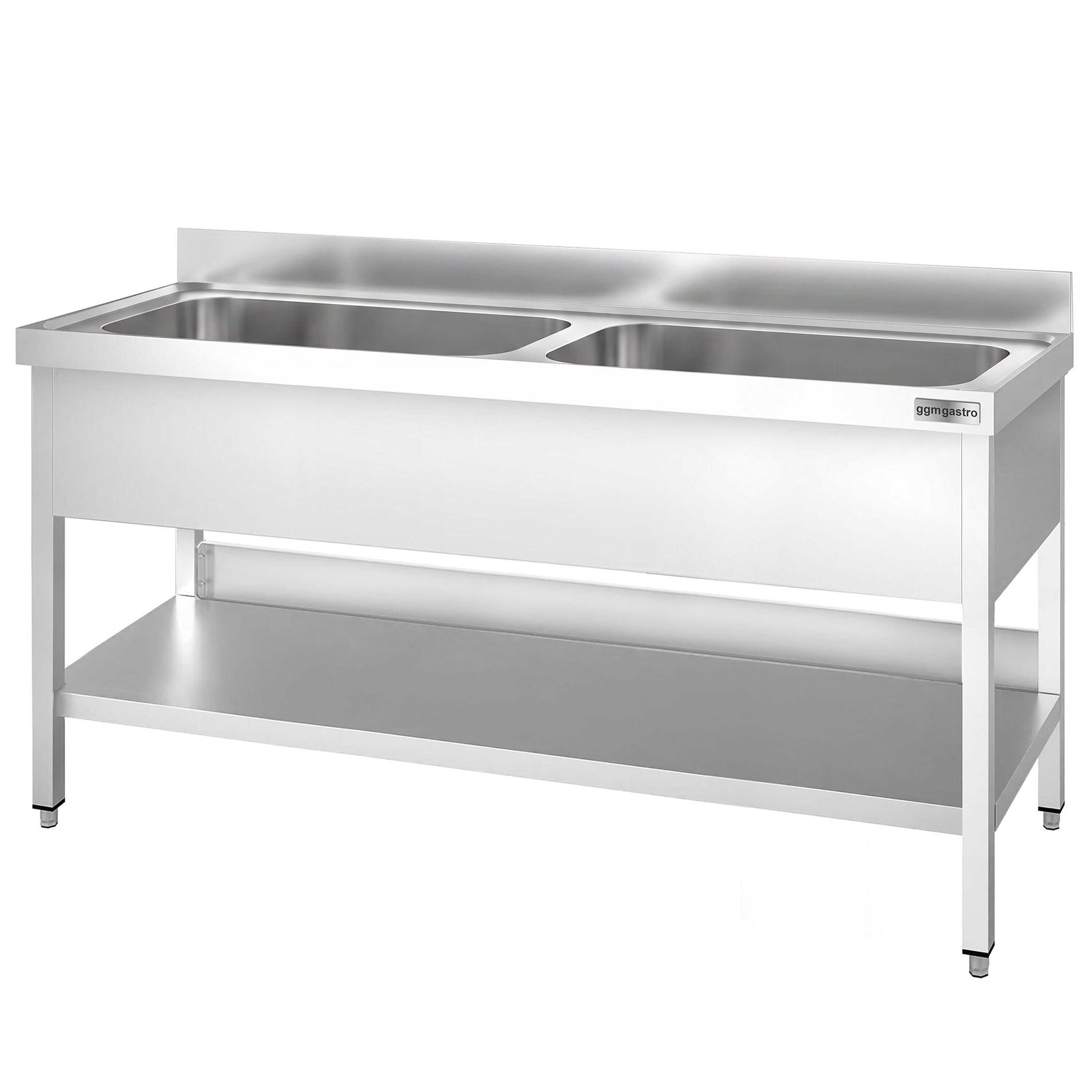 PREMIUM pot washing table – 1800x700mm – with 2 basins