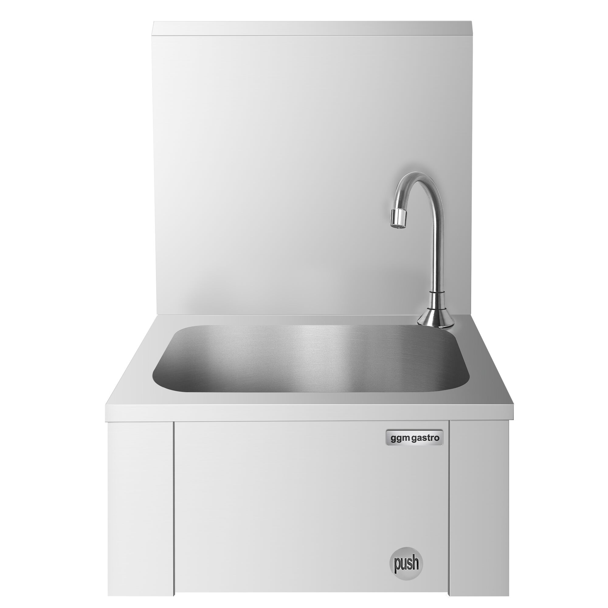 Lave-mains - Acier inoxydable - avec commande fémorale (raccordements eau froide & eau chaude)