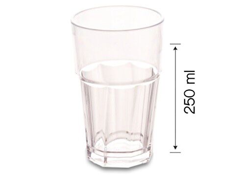 (50 stuks) drinkglazen - 250ml - met stapelbaar; polycarbonaat; breukvast; vaatwasmachinebestendig